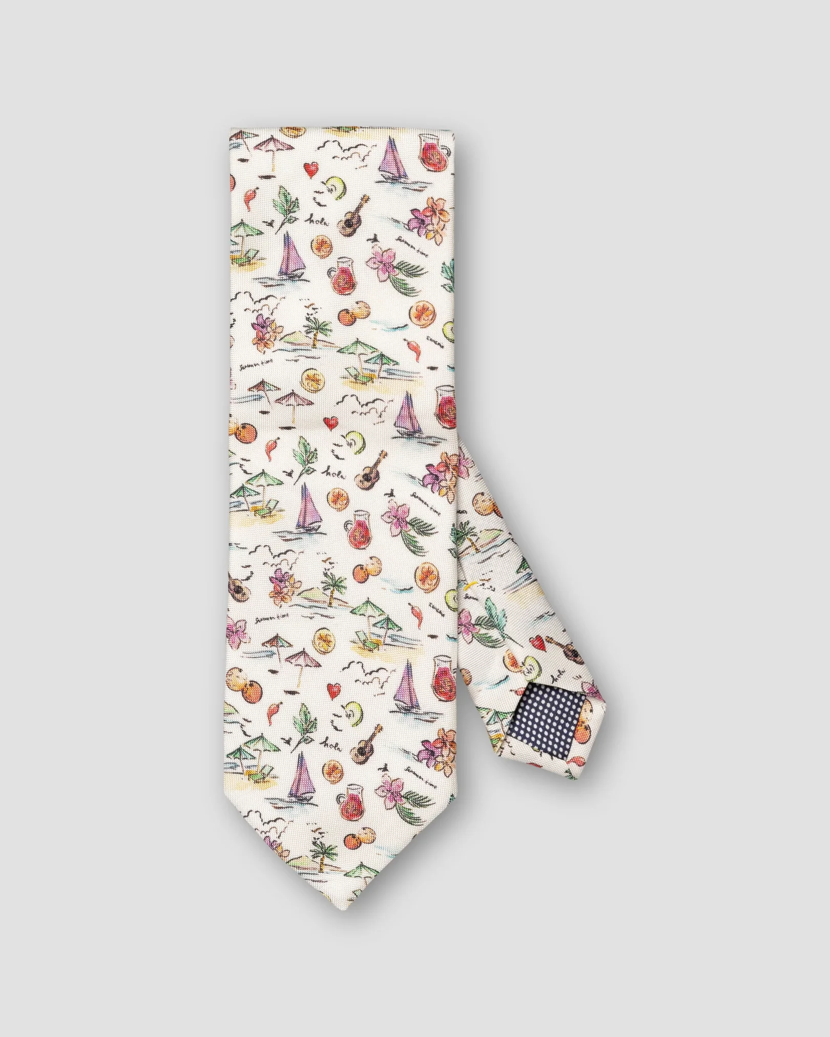 Eton - multi motif print silk tie