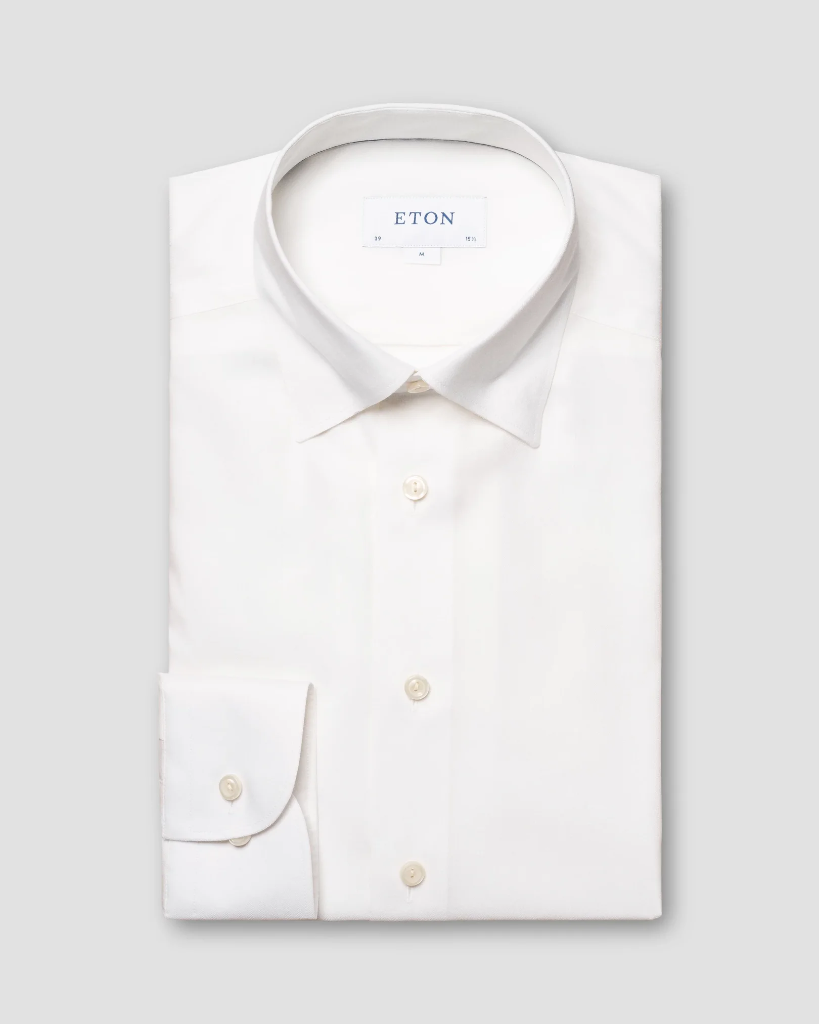 Eton - white flannel button under