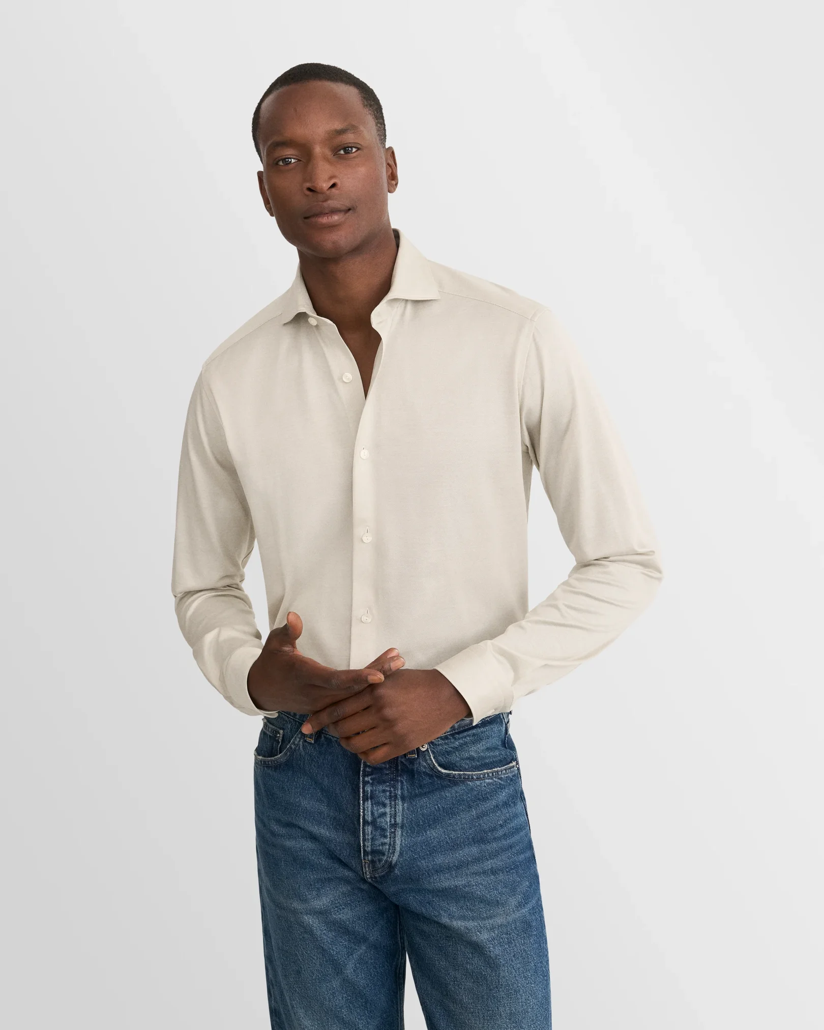 Eton - Chemise en jersey Filo di Scozia