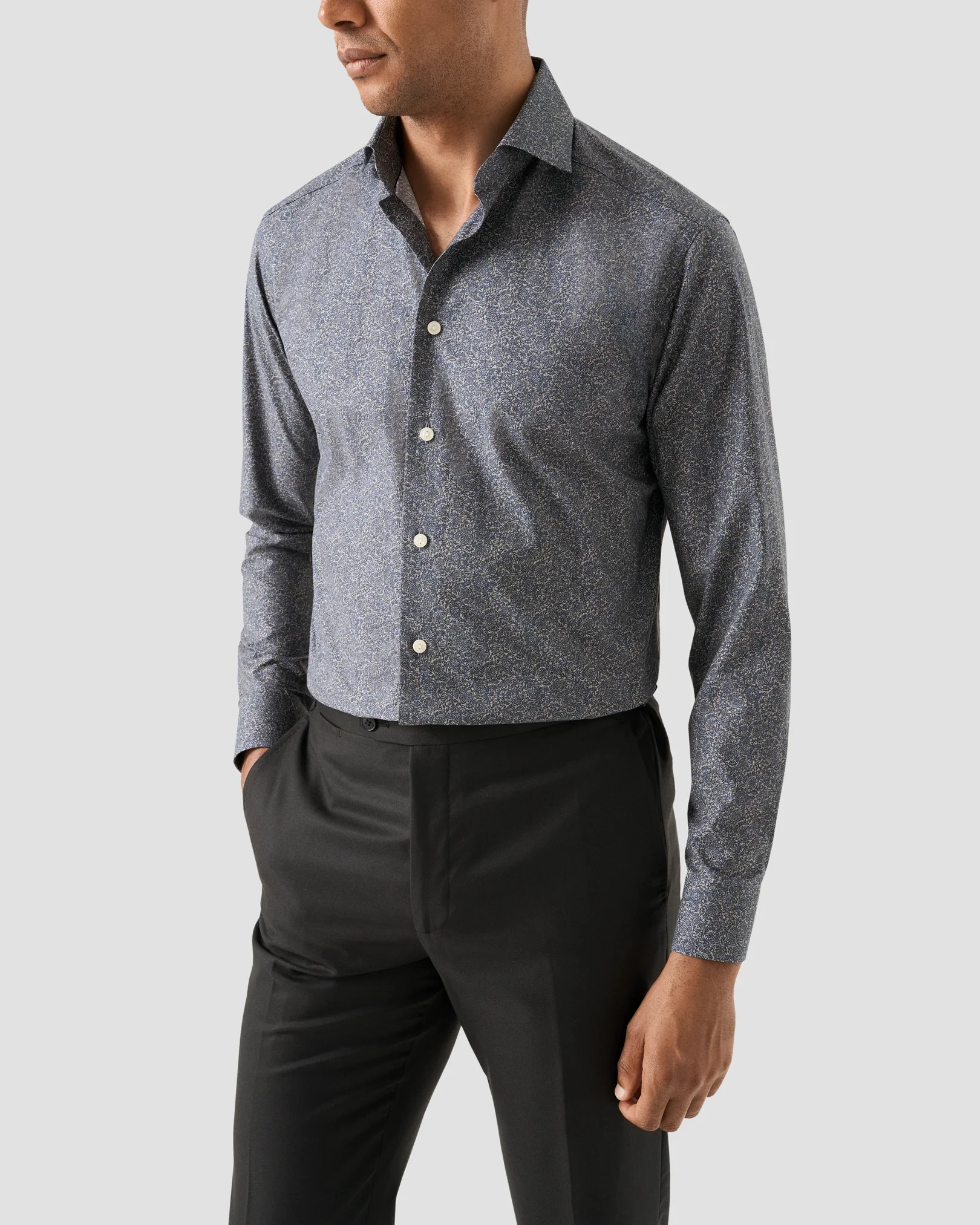 Eton - tonal ornamental print shirt