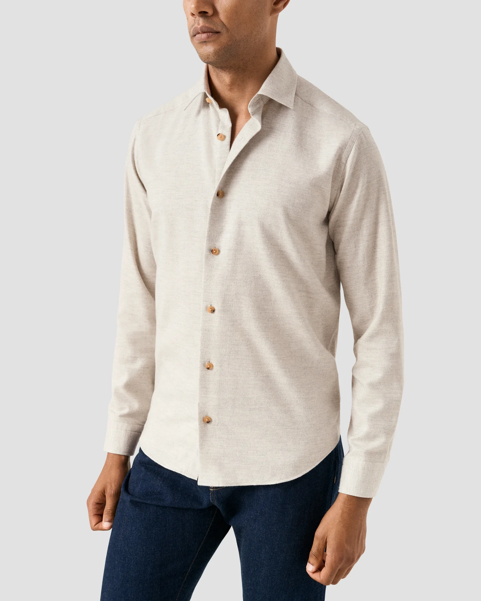 Eton - solid flannel shirt