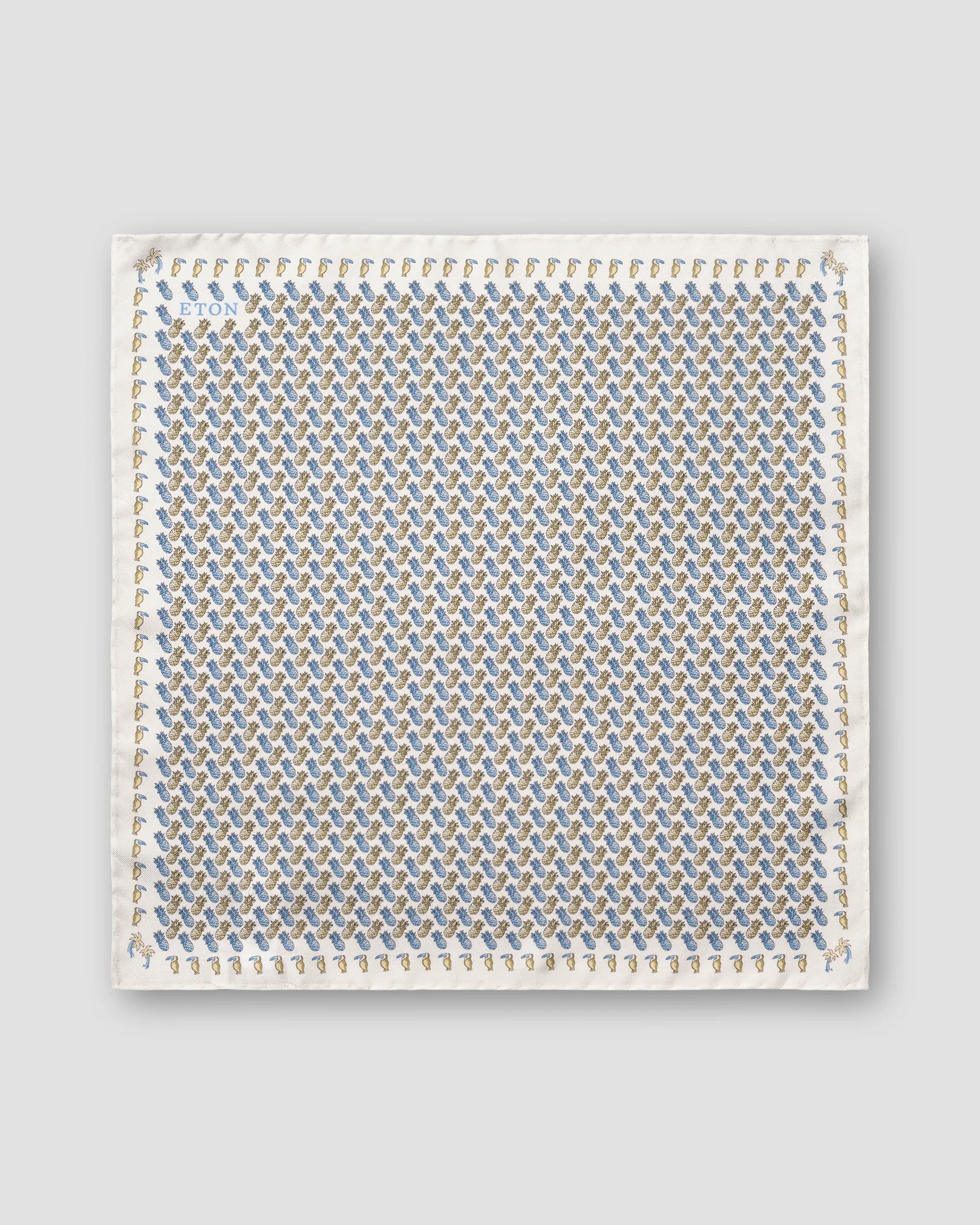 Eton - white ananas silktwill pocket square