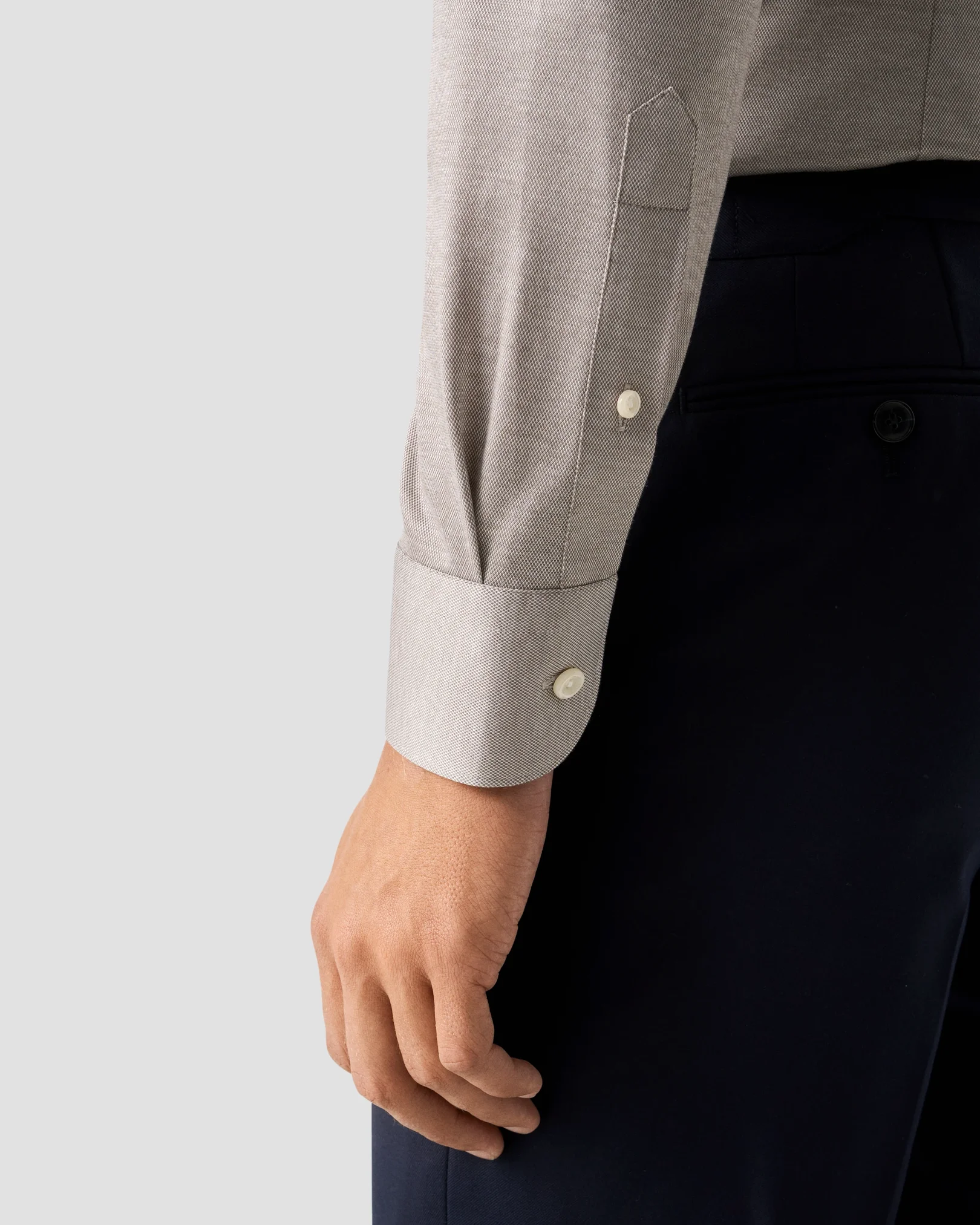 Eton - beige filo di scozia knit shirt