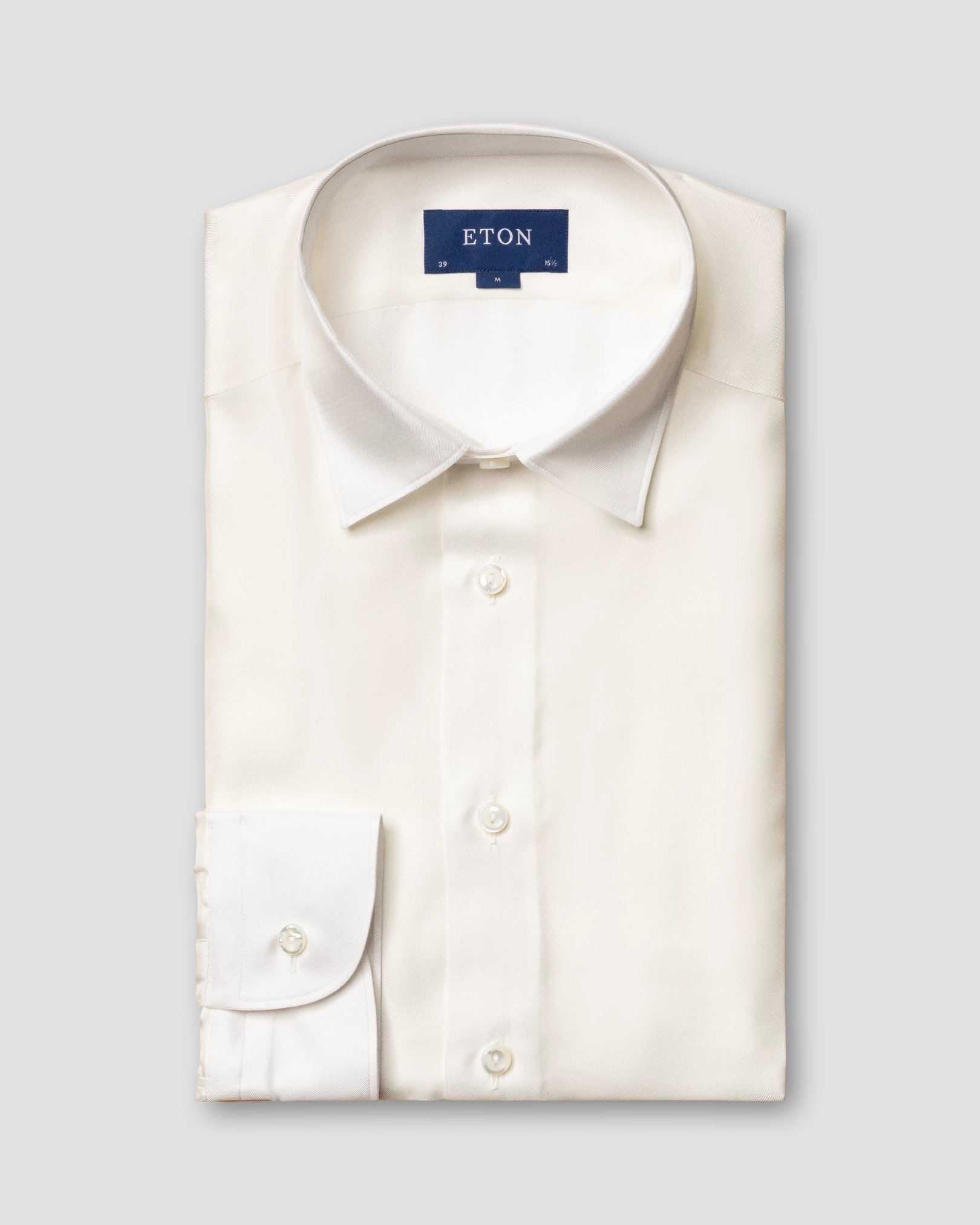 Eton - white silk shirt pointed single rounded slim soft