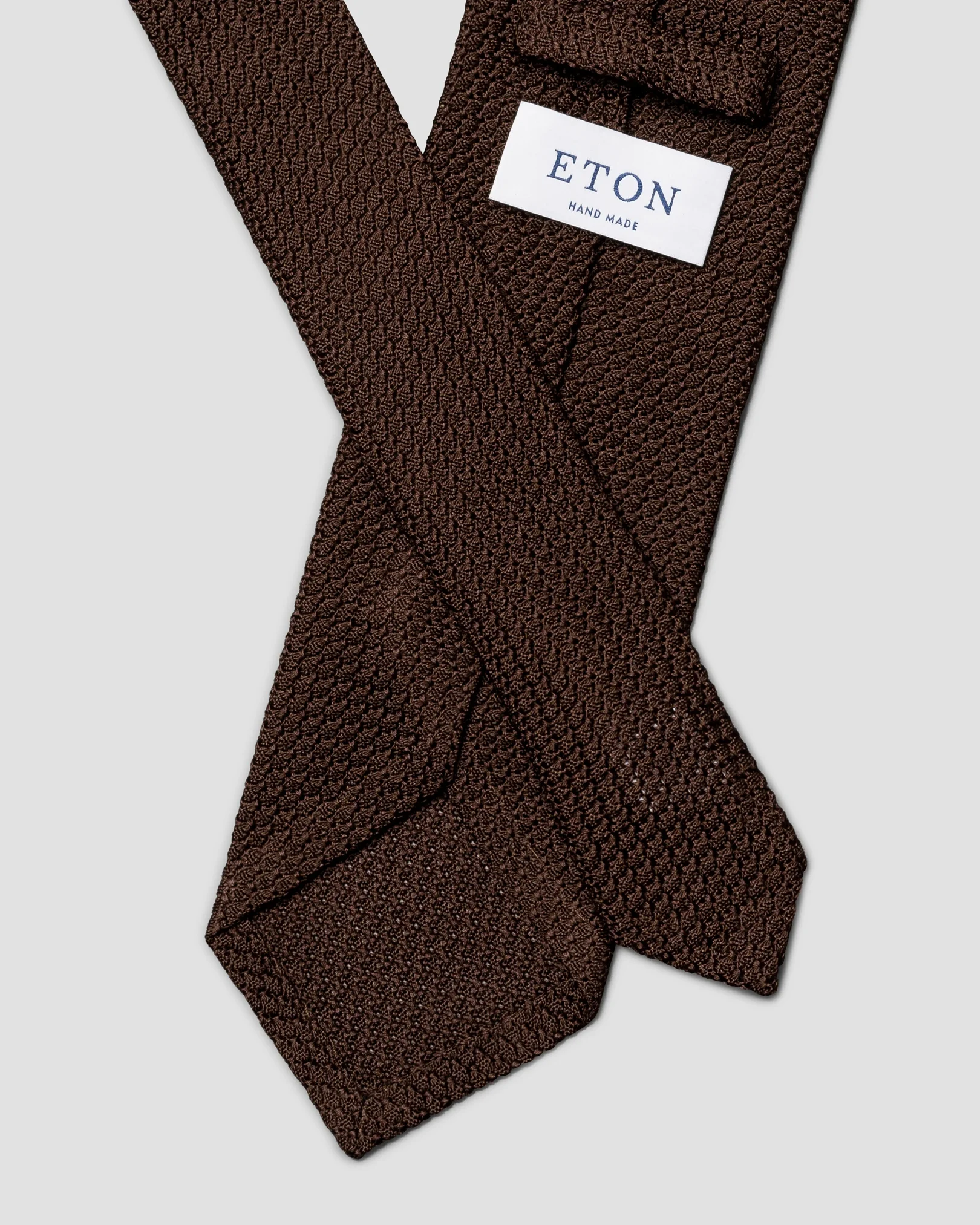 Eton - solid brown grenadine tie