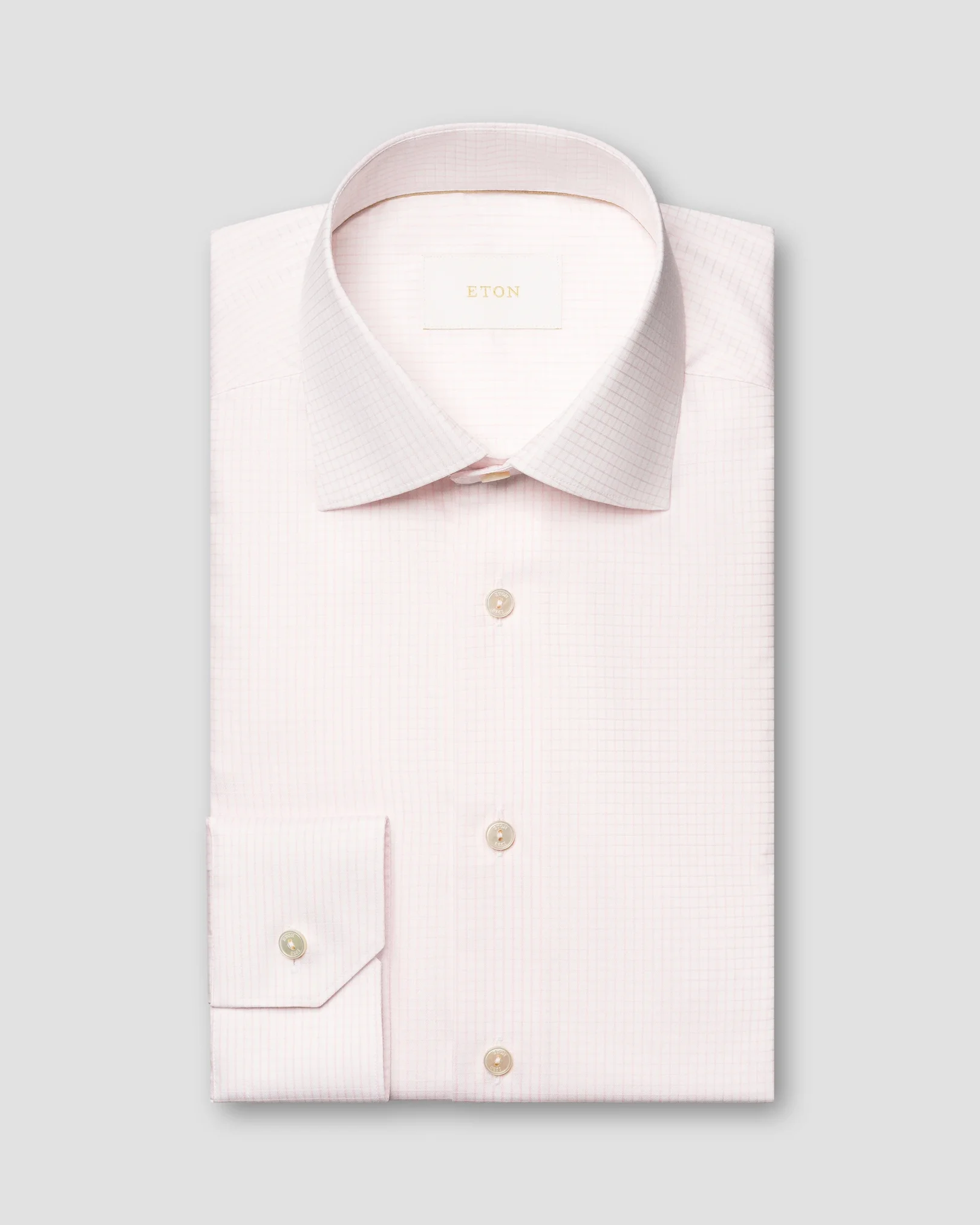 Eton - pink checked supima 120 shirt