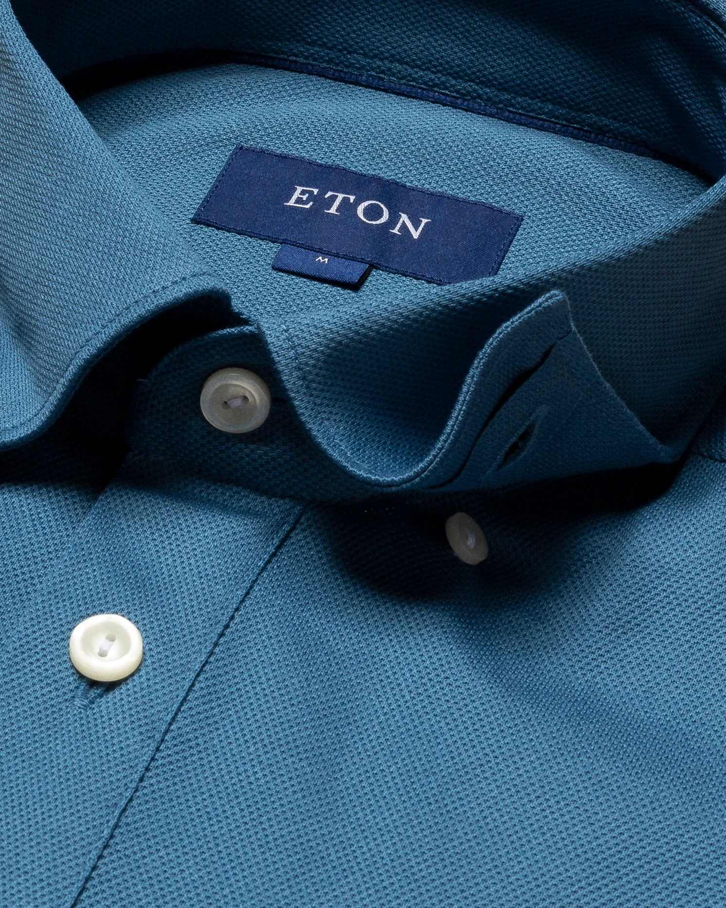 Eton - mid blue polo shirt long sleeved