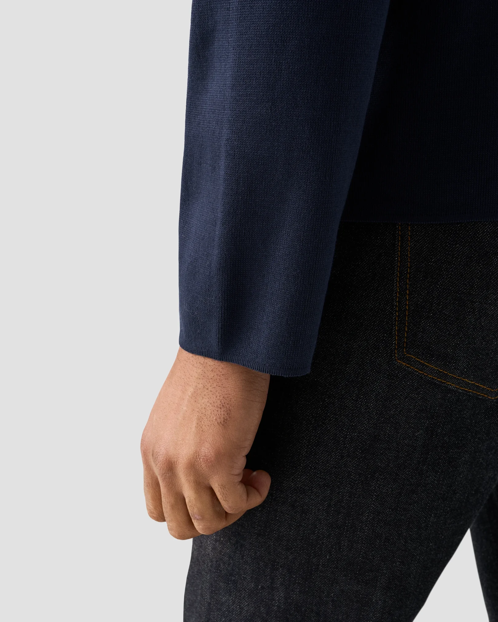 Eton - navy blue milano knit overshirt