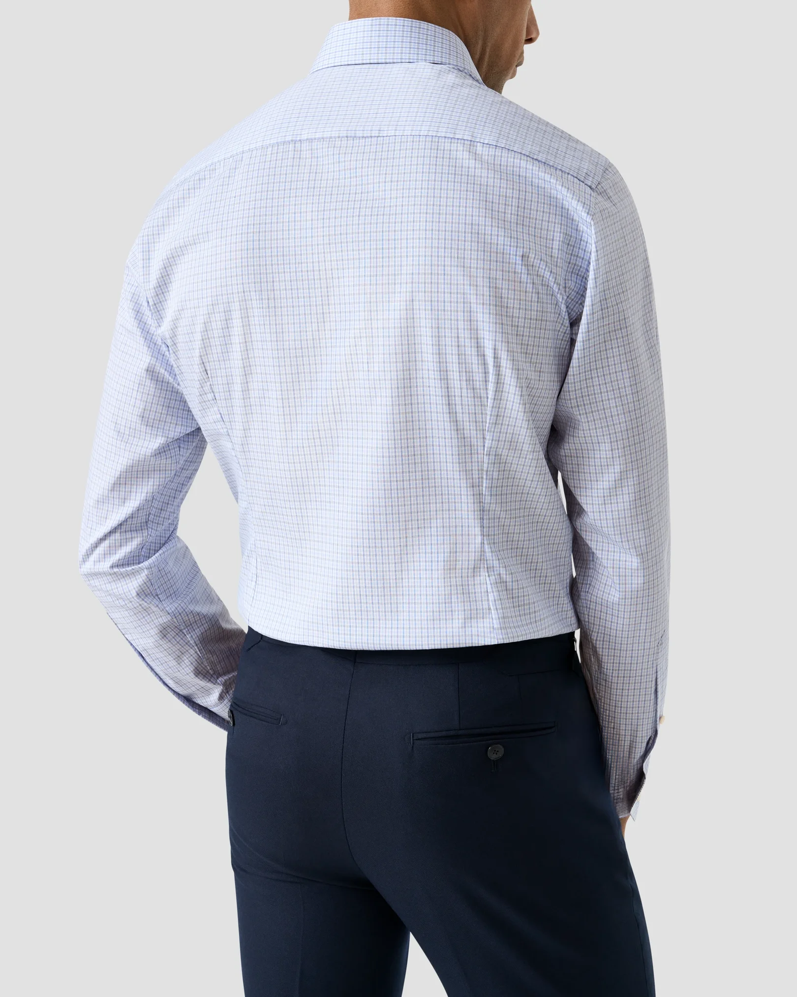 Eton - micro check twill shirt