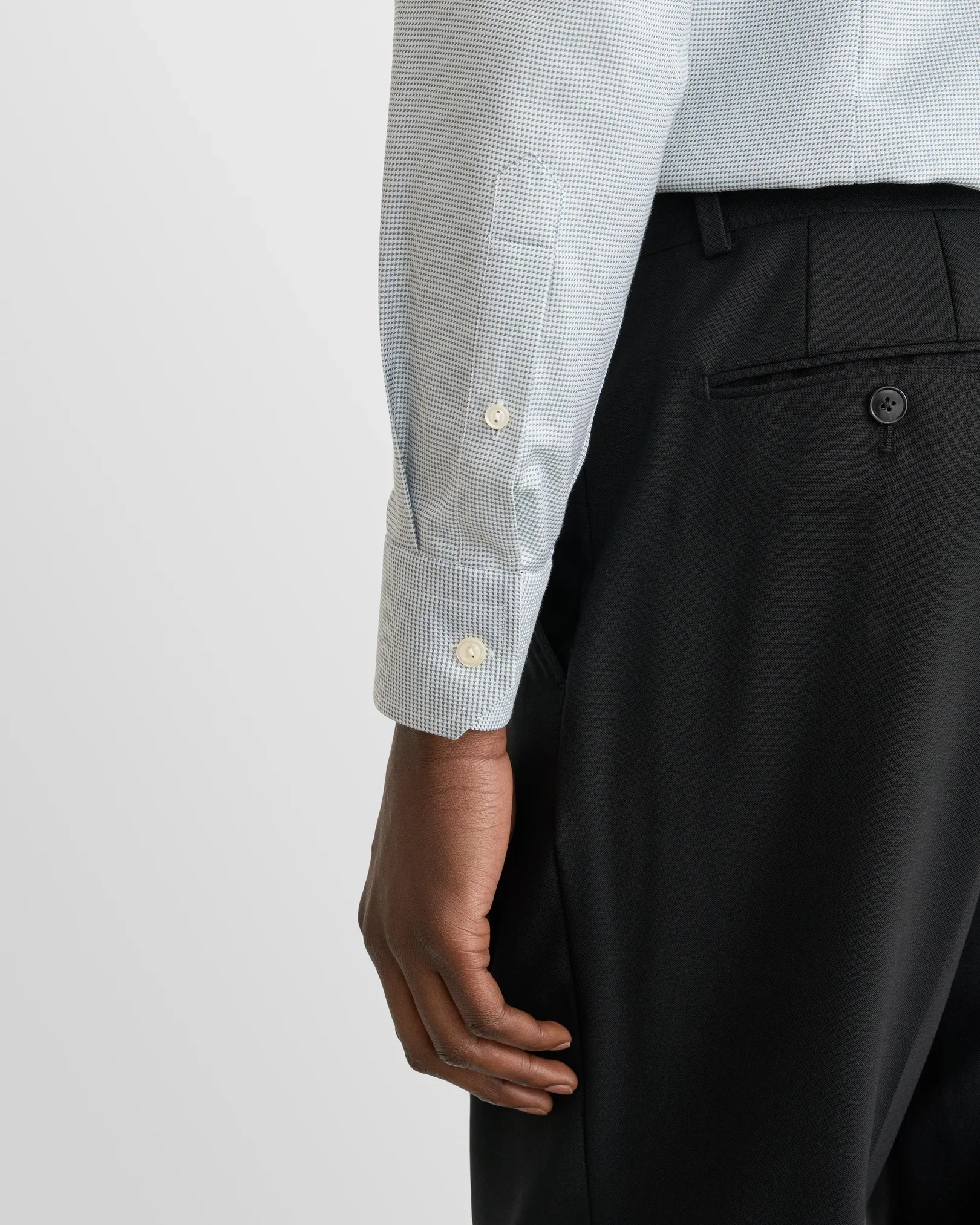 Eton - mid green semi solid twill shirt