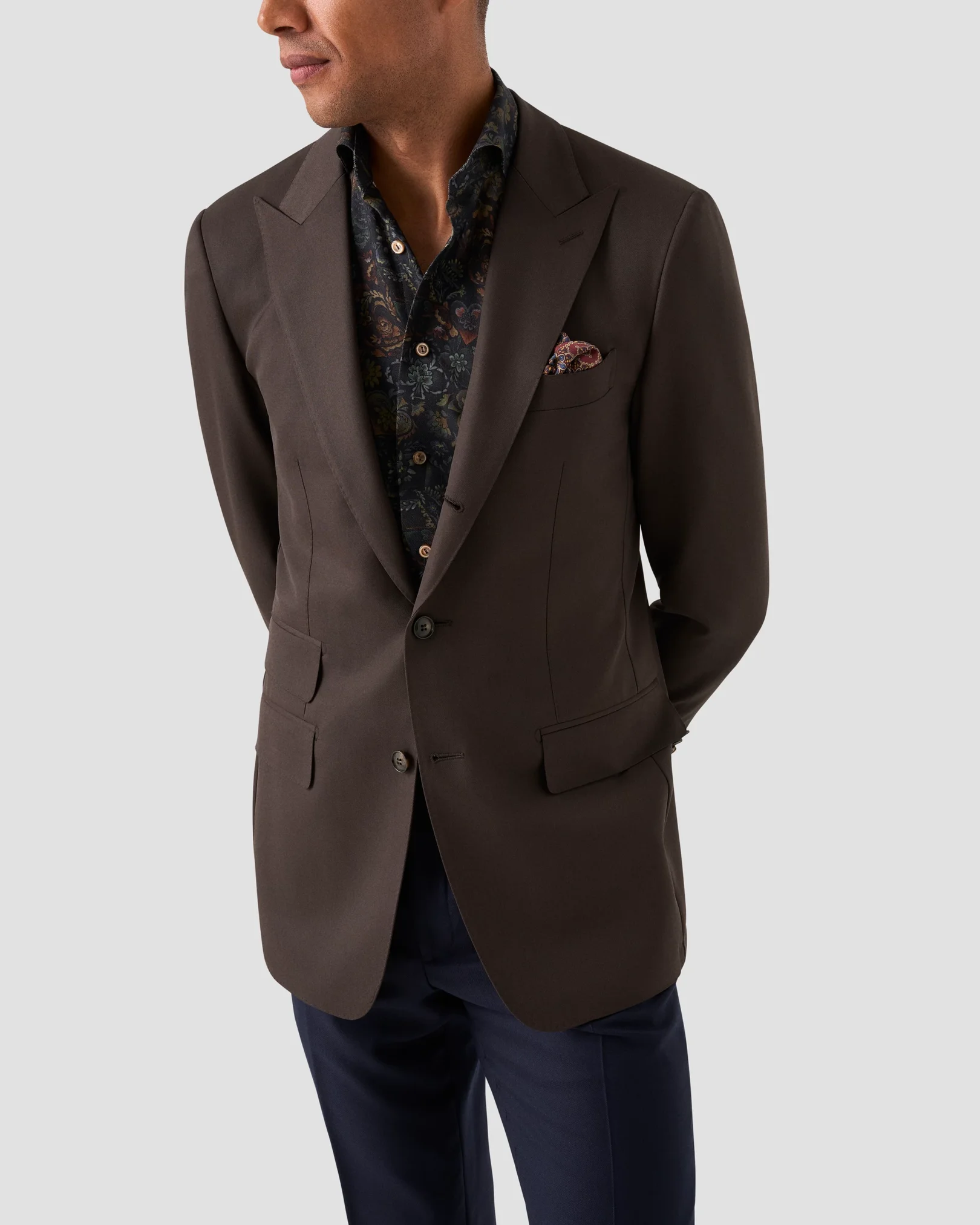 Eton - brown merino wool shirt