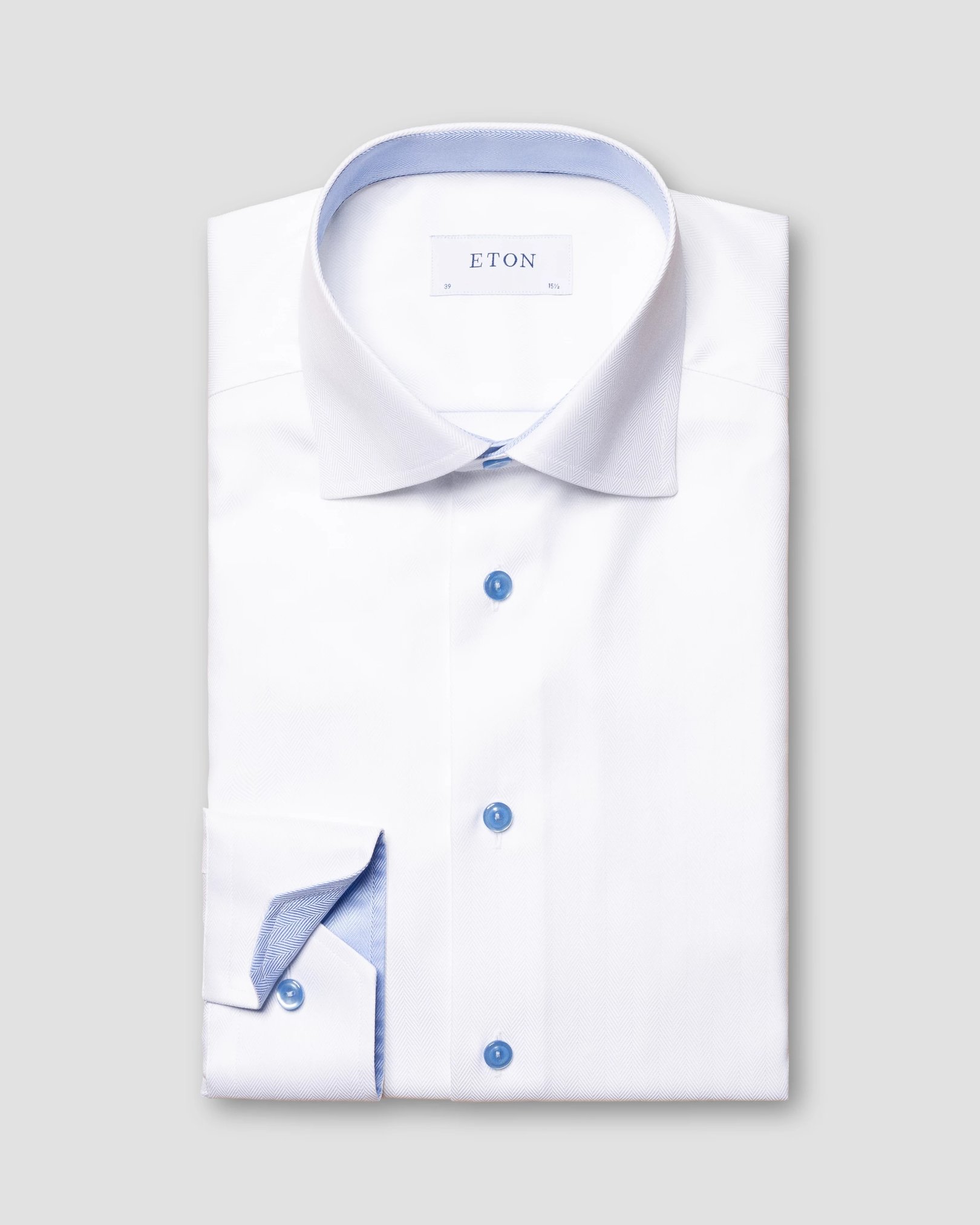 Eton - white signature twill cut ss