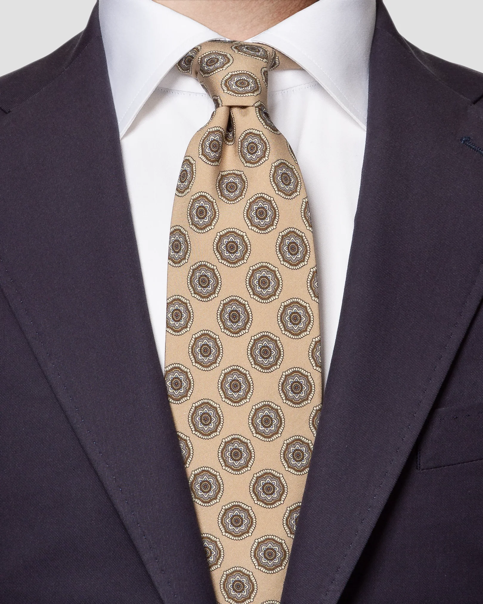 Eton - brown paisley geometric tie