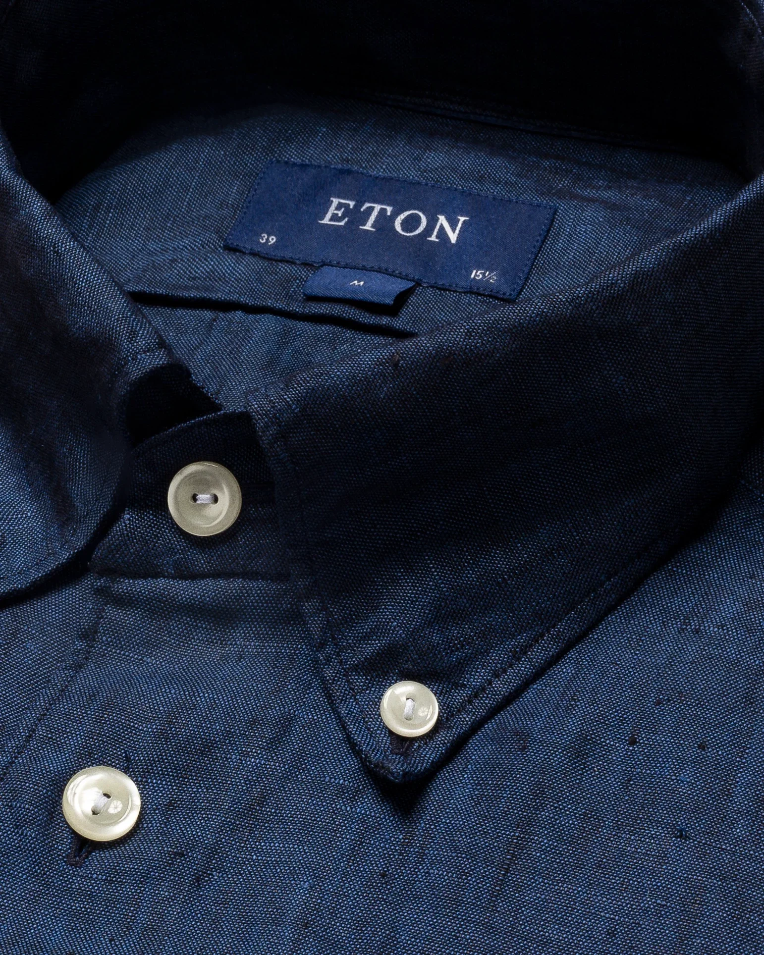 Eton - blue linen shirt short sleeve button down