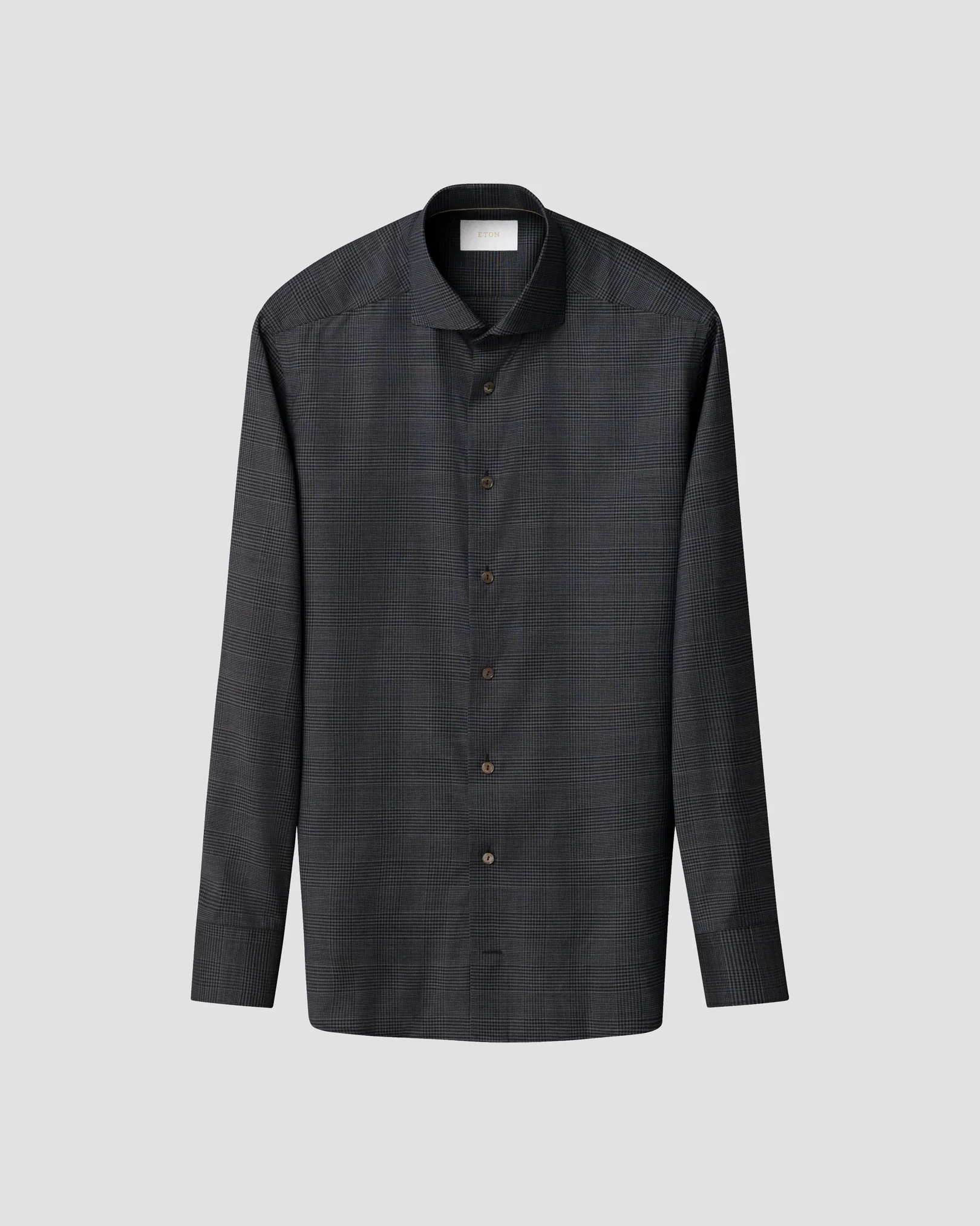 Eton - grey check merino shirt
