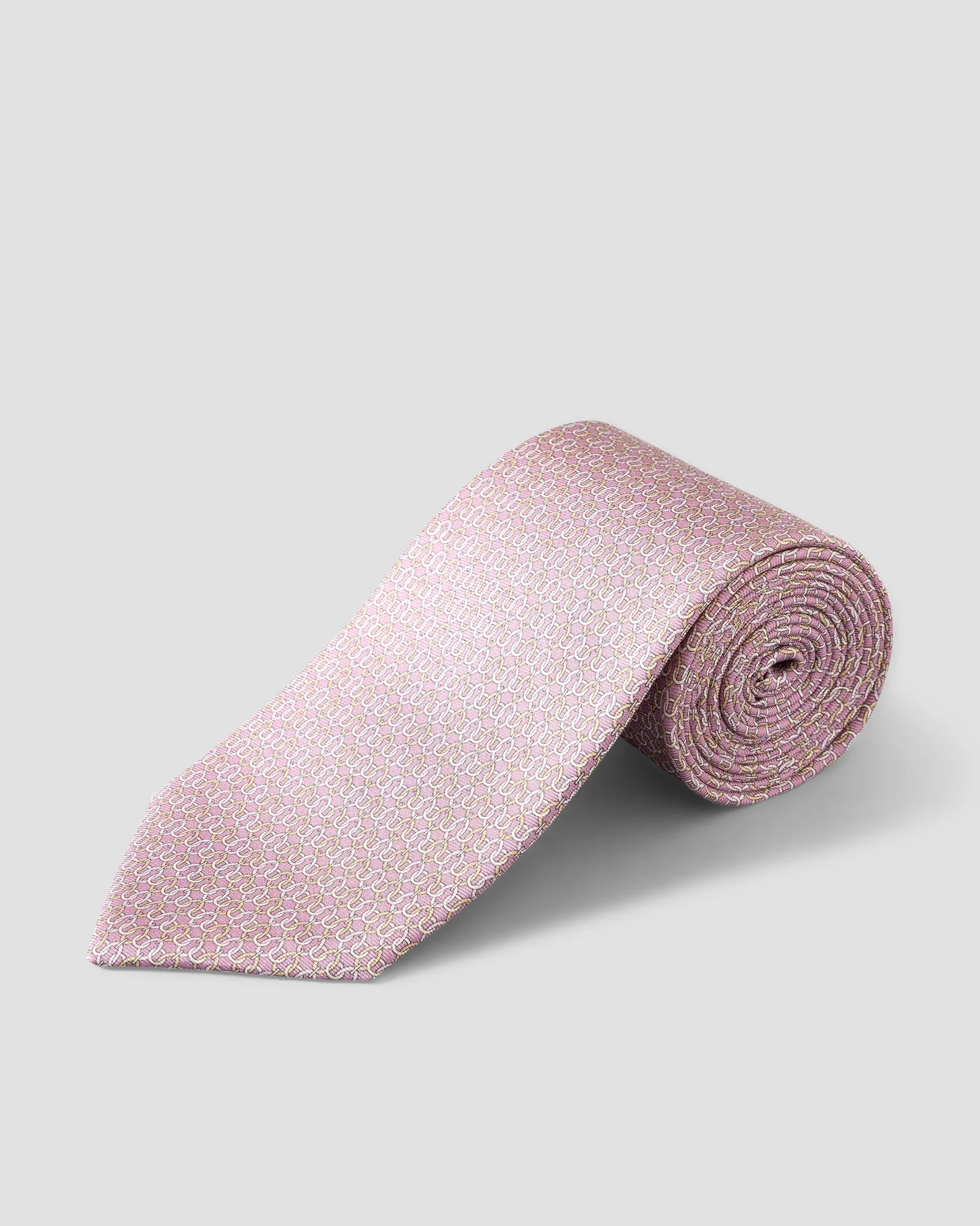 Eton - geometric print silk tie pink geometric print silk tie