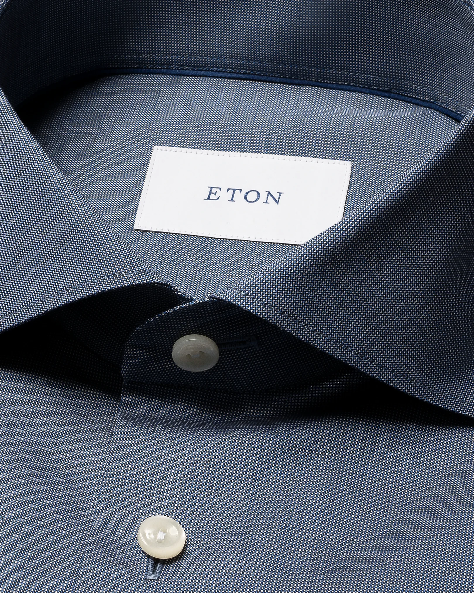 Eton - navy blue solid signature oxford shirt wide spread 266