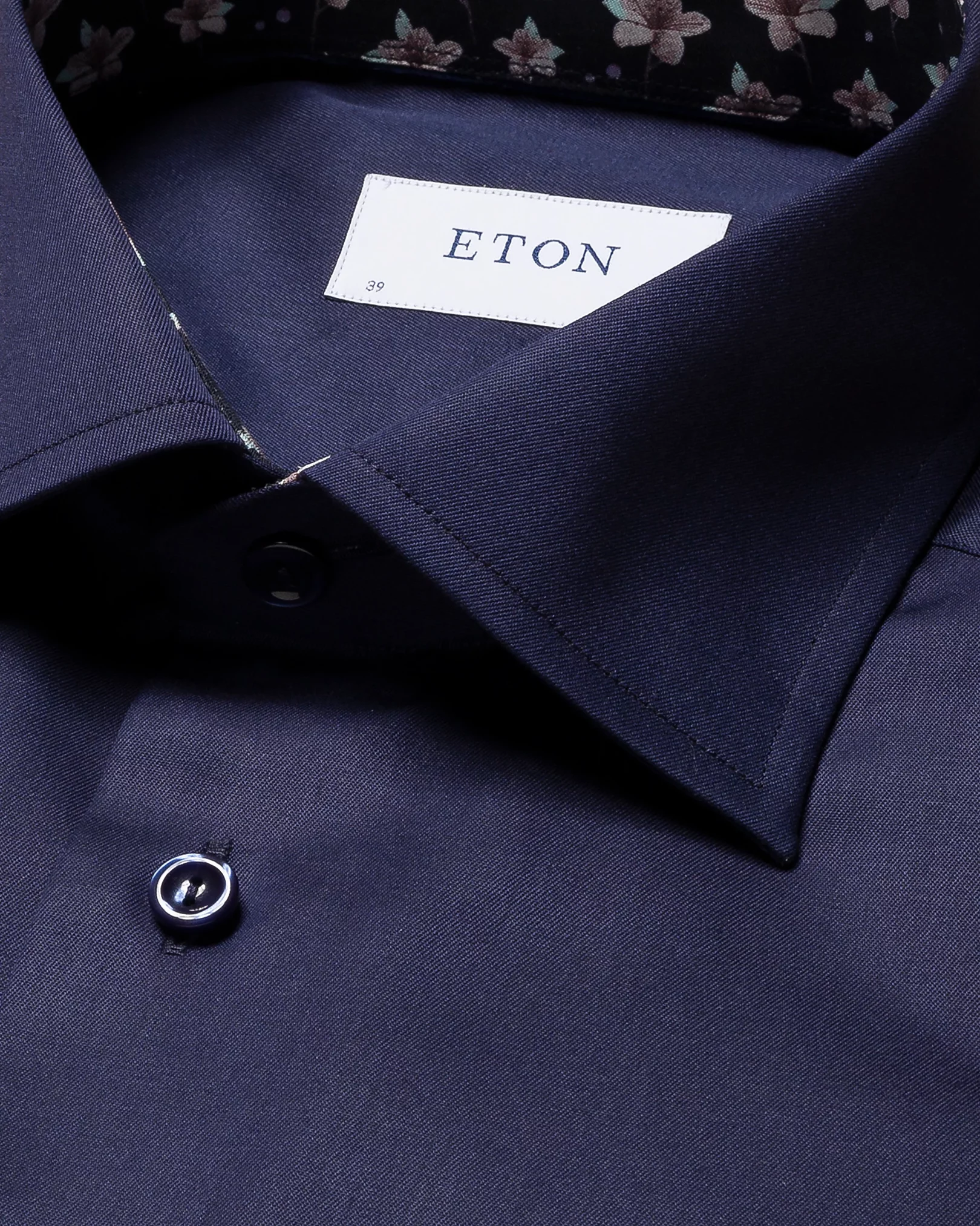 Navy Signature Twill Shirt - Floral Contrast Details