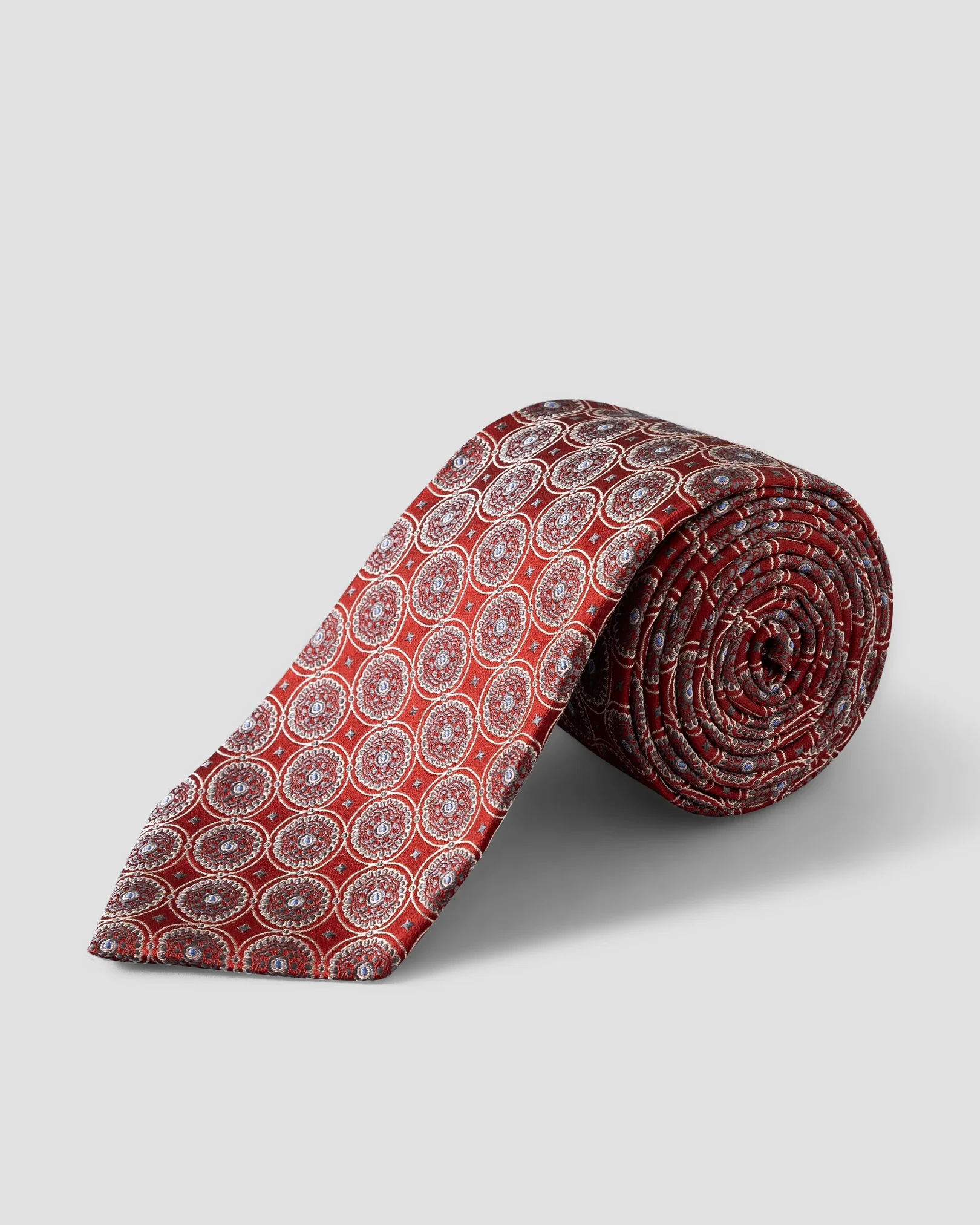 Eton - medallion woven silk tie red medallion woven silk tie