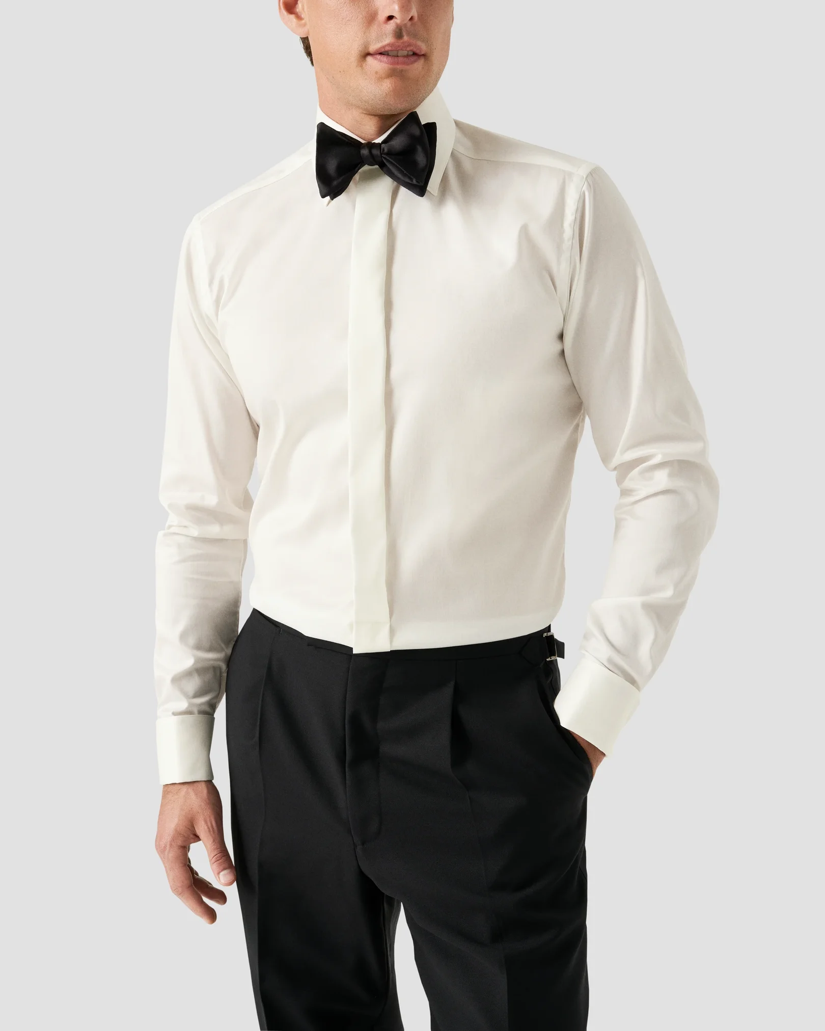 Eton - Off-White Fly Front Signature Twill Evening Shirt