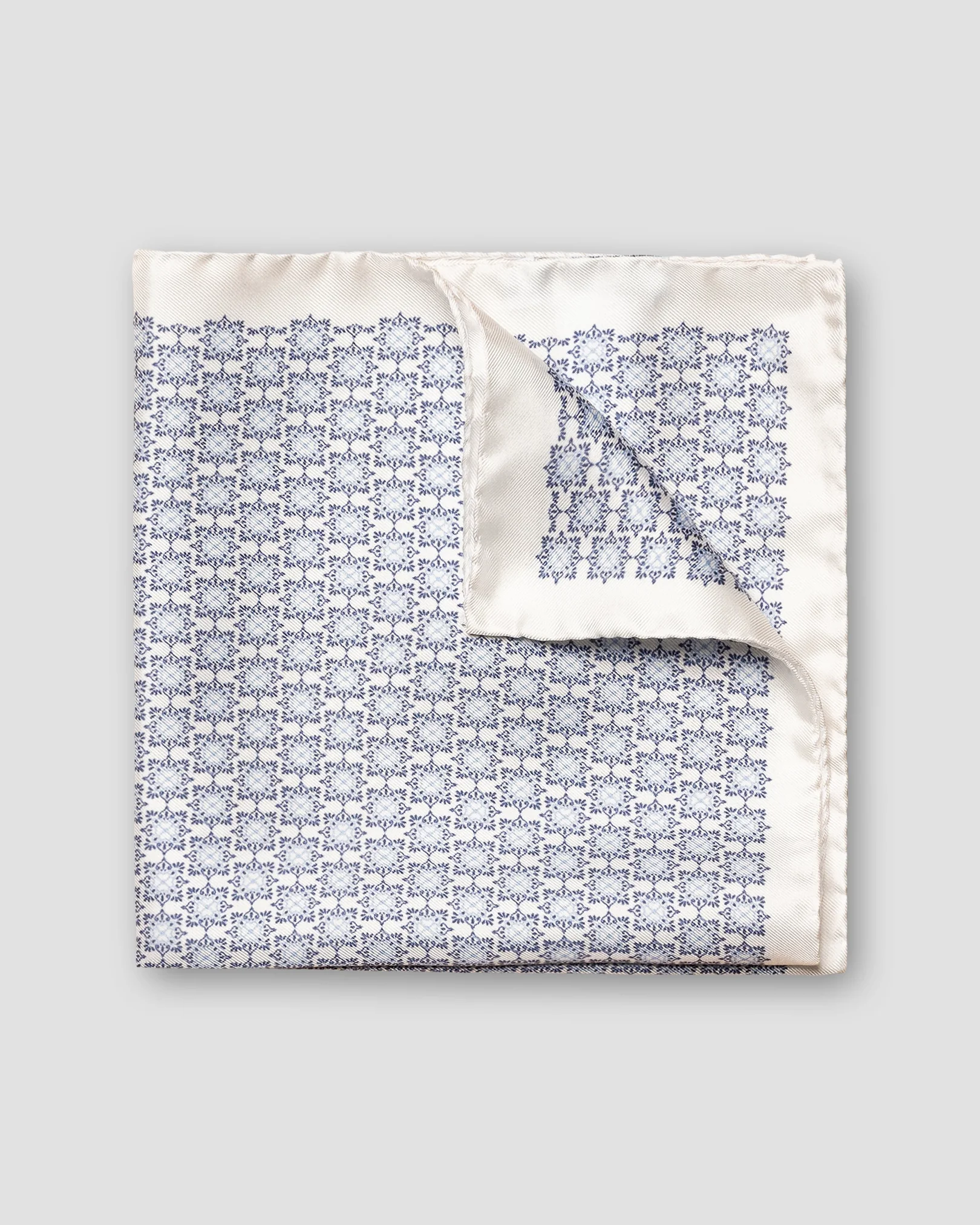 Seiden-Einstecktuch mit geometrischem Print Weiß