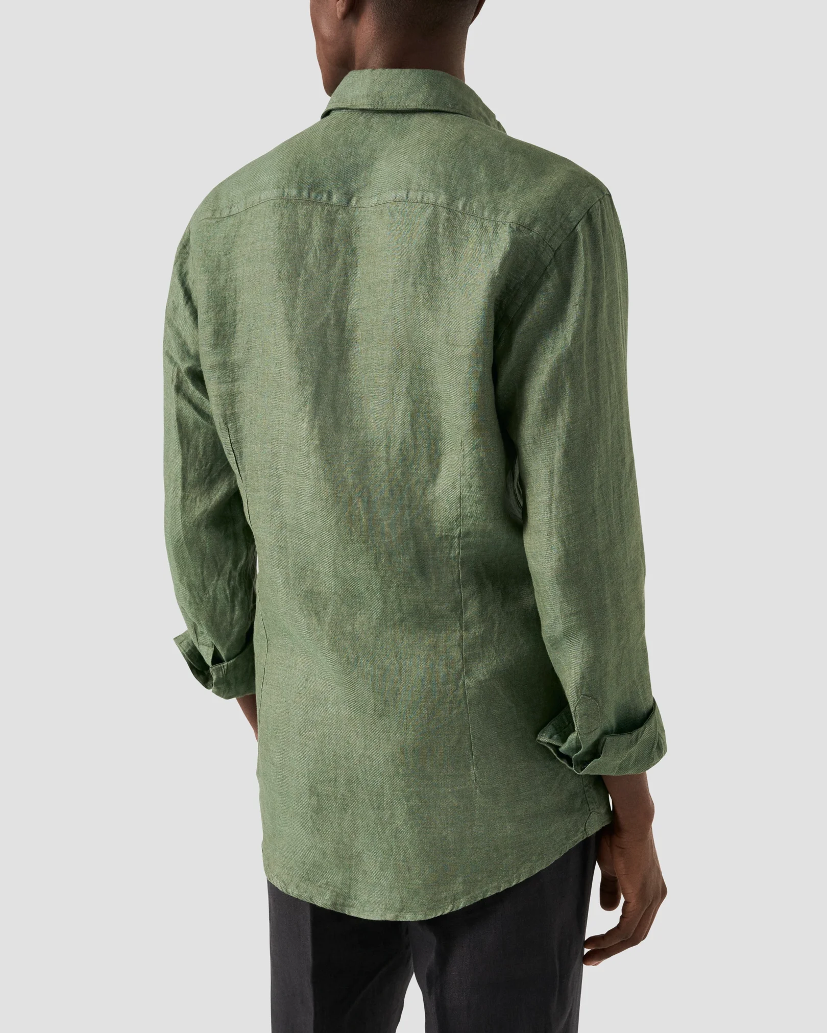 Eton - widespread green linen shirt