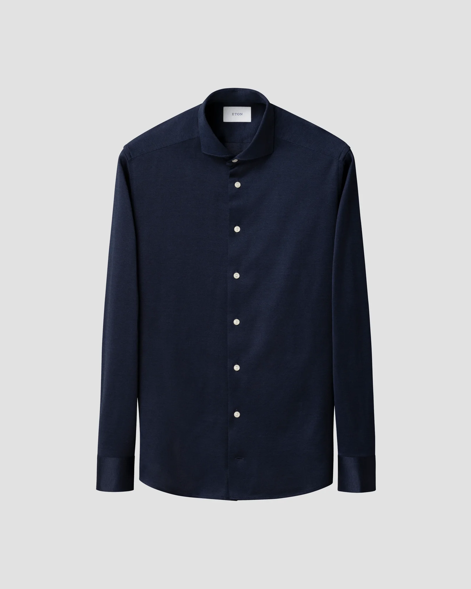 Eton - filo di scozia knit shirt navy