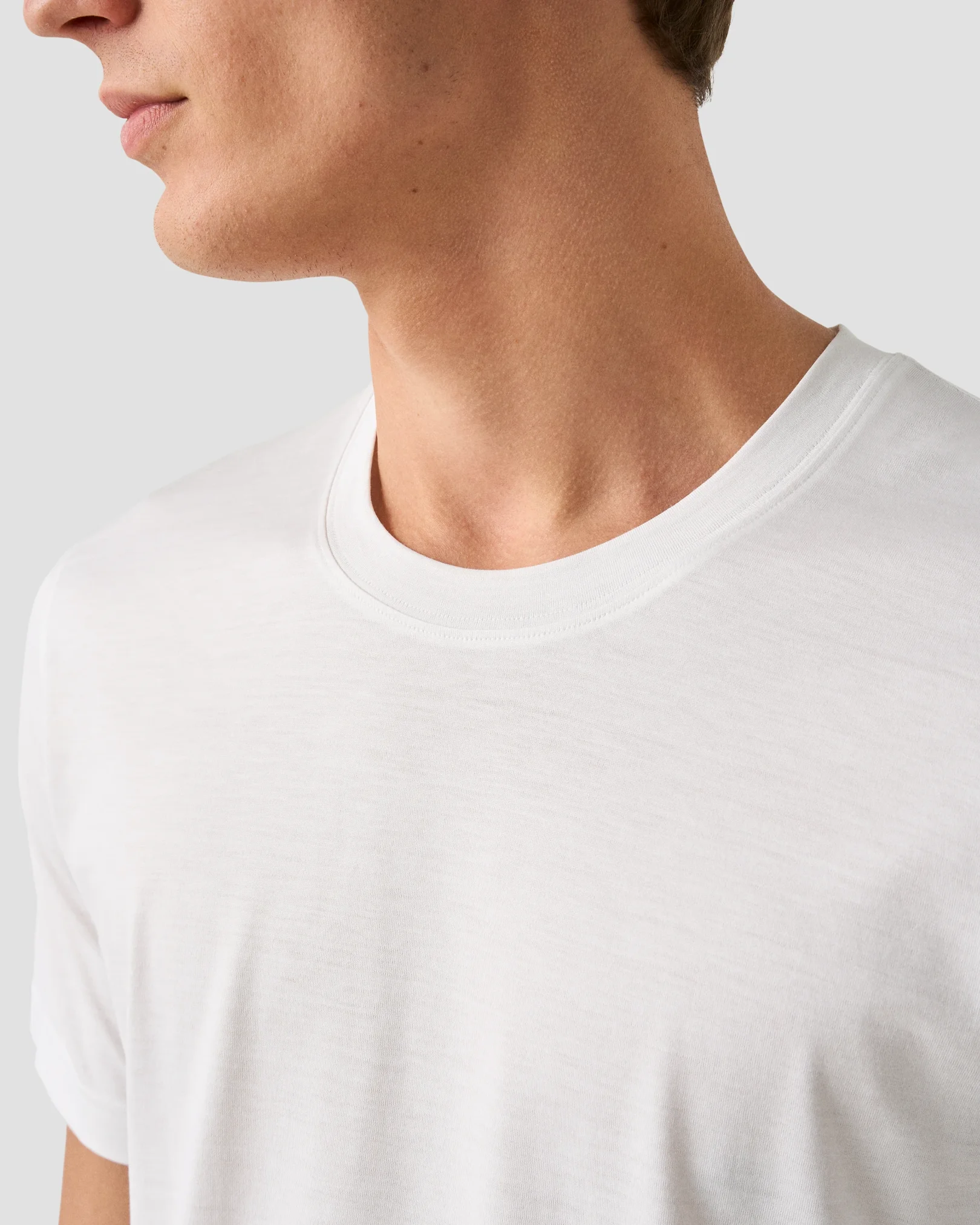 Eton - white cotton and silk t shirt