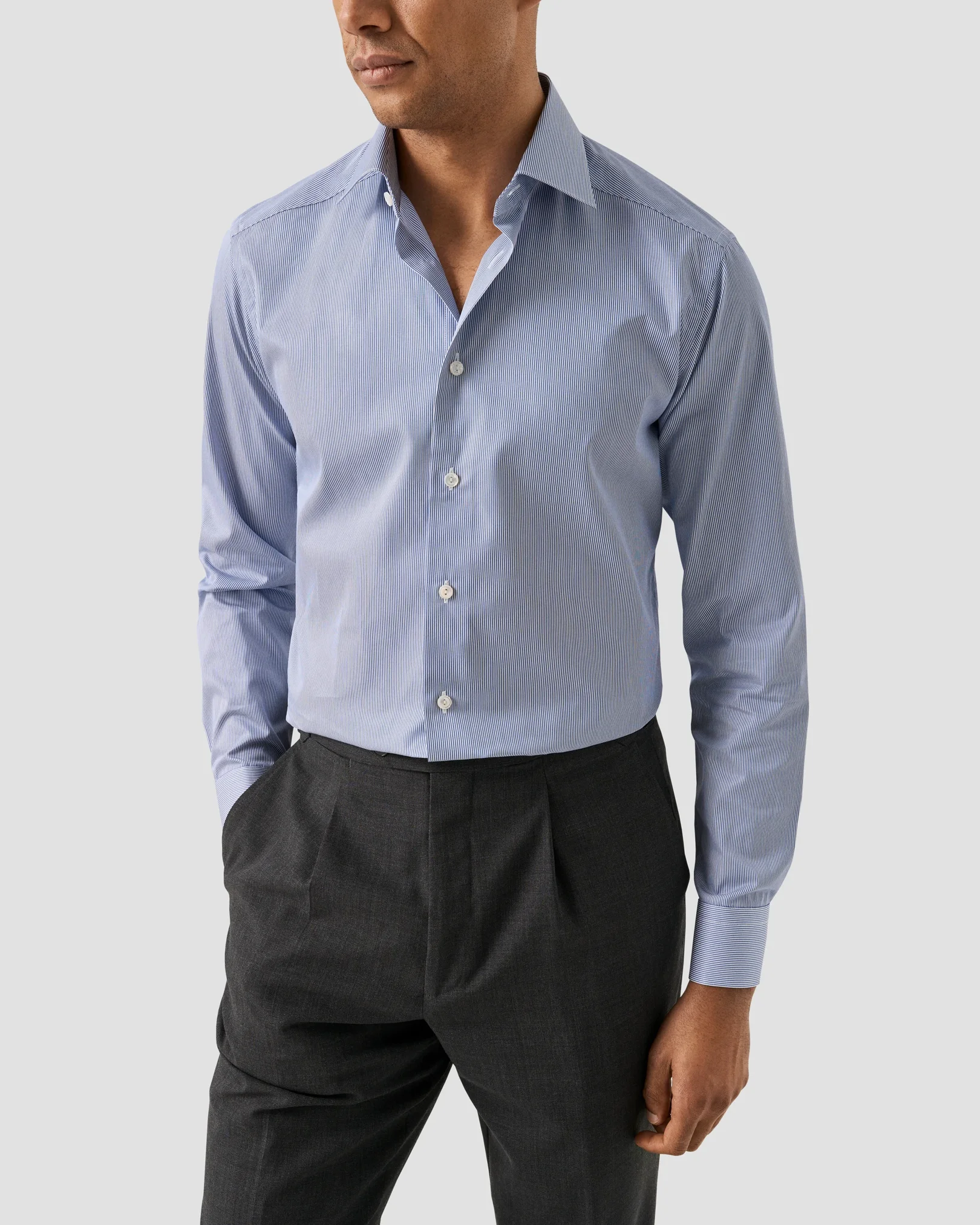 Eton - striped supima shirt cut away