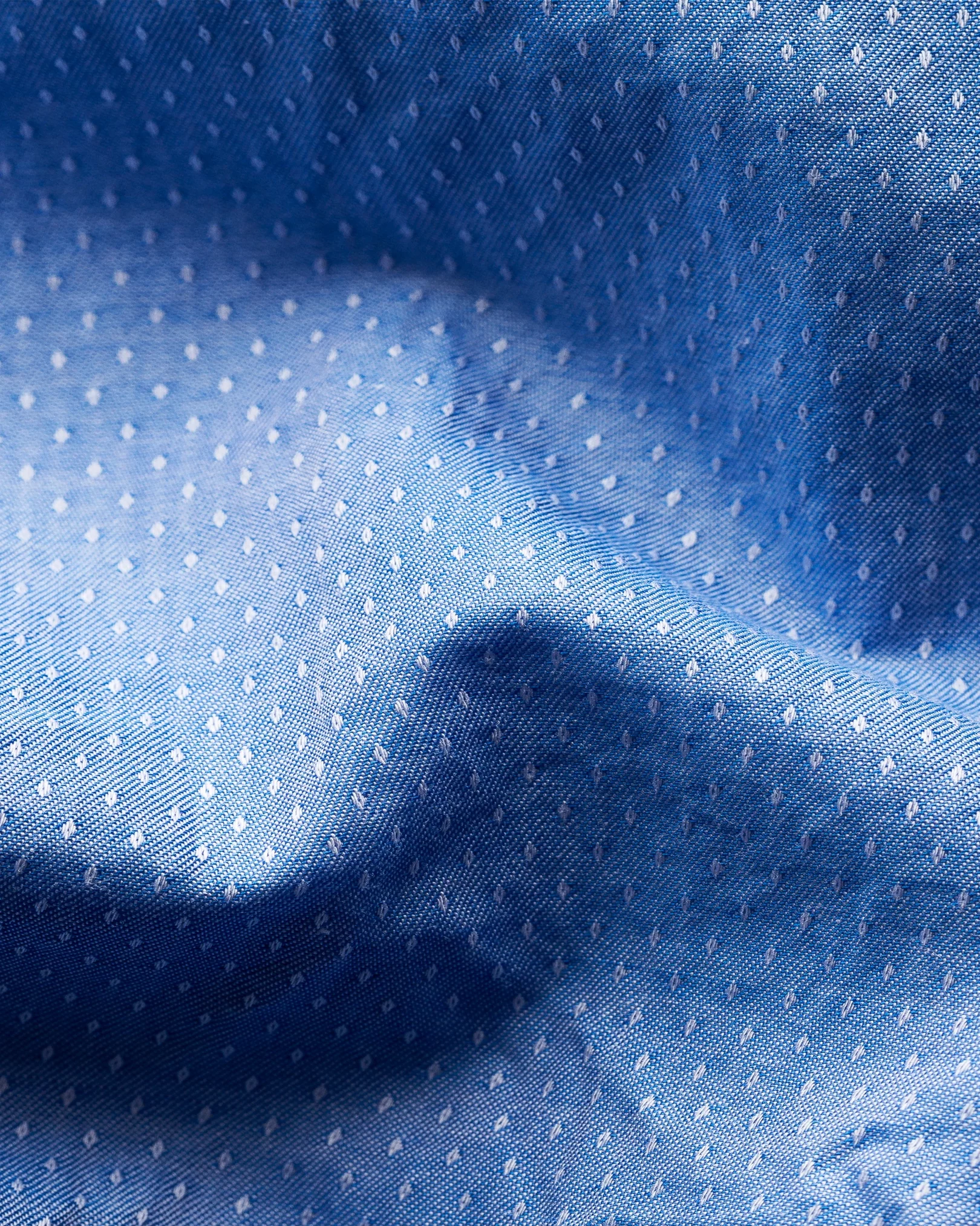 Eton - blue lustre dotted dobby shirt soft