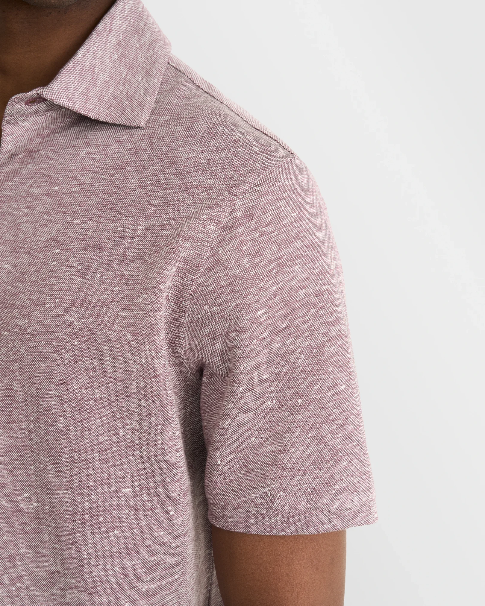 Eton - dark purple cotton linen polo shirt