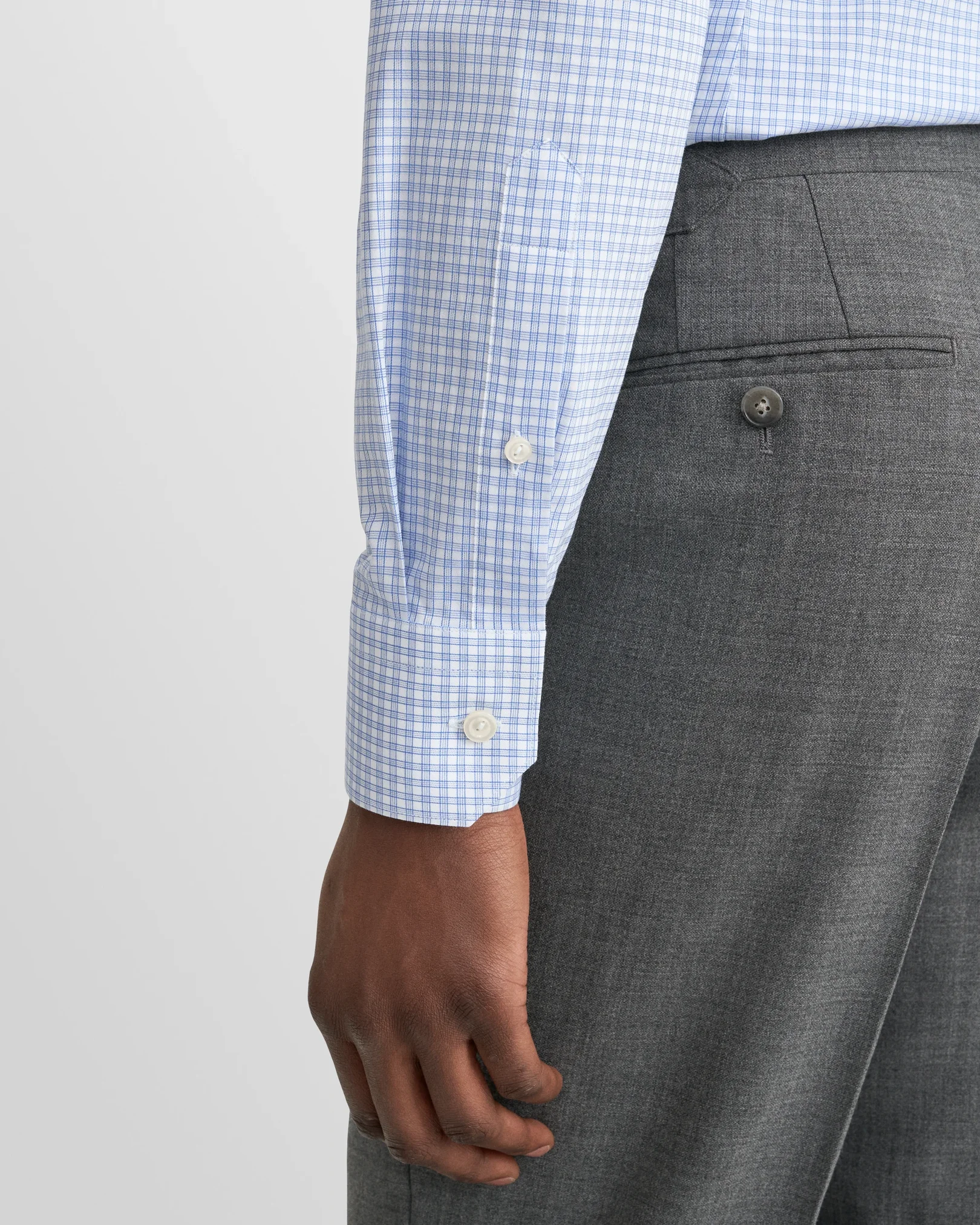 Eton - mid blue check signature twill shirt 263