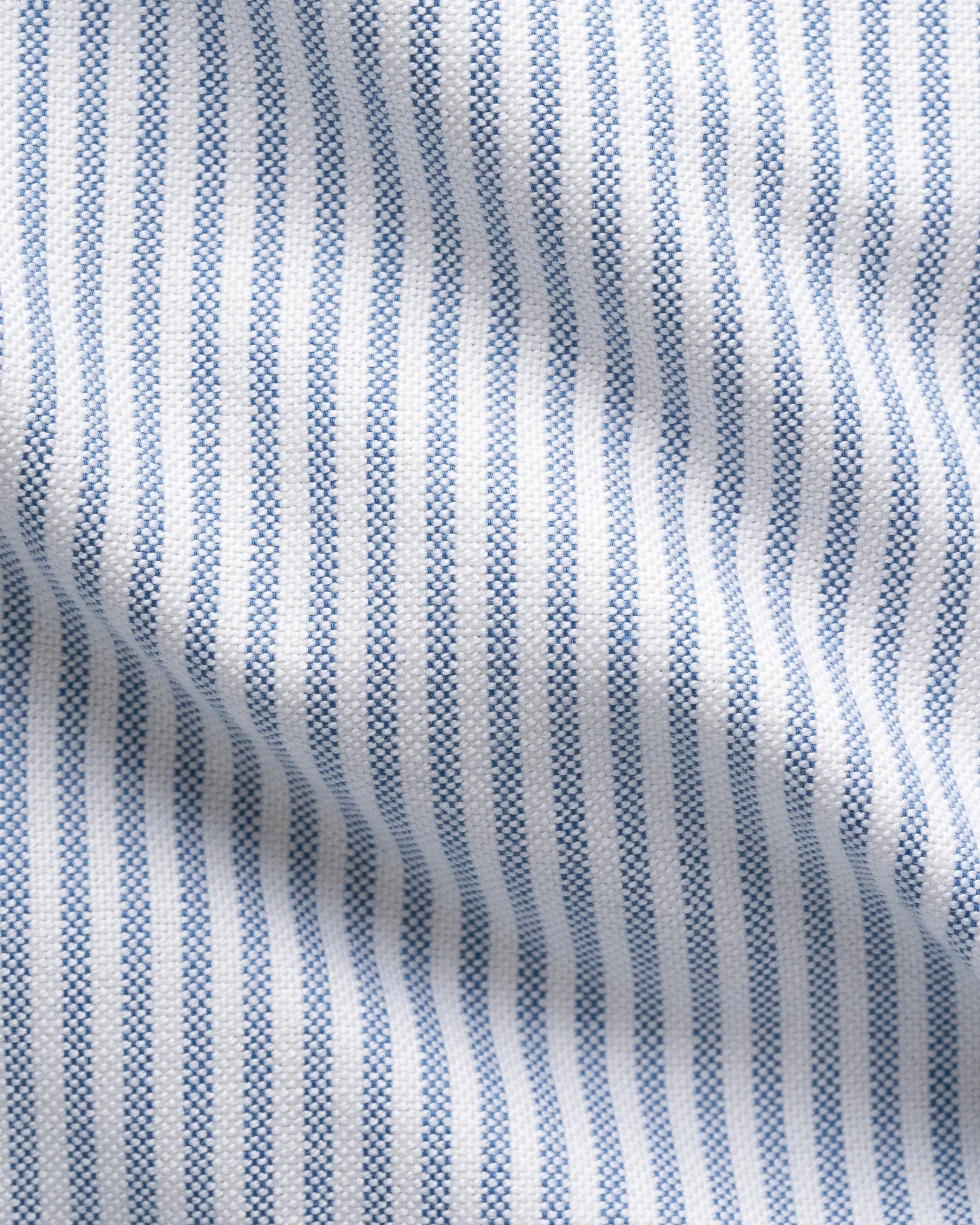Eton - mid blue striped oxford shirt