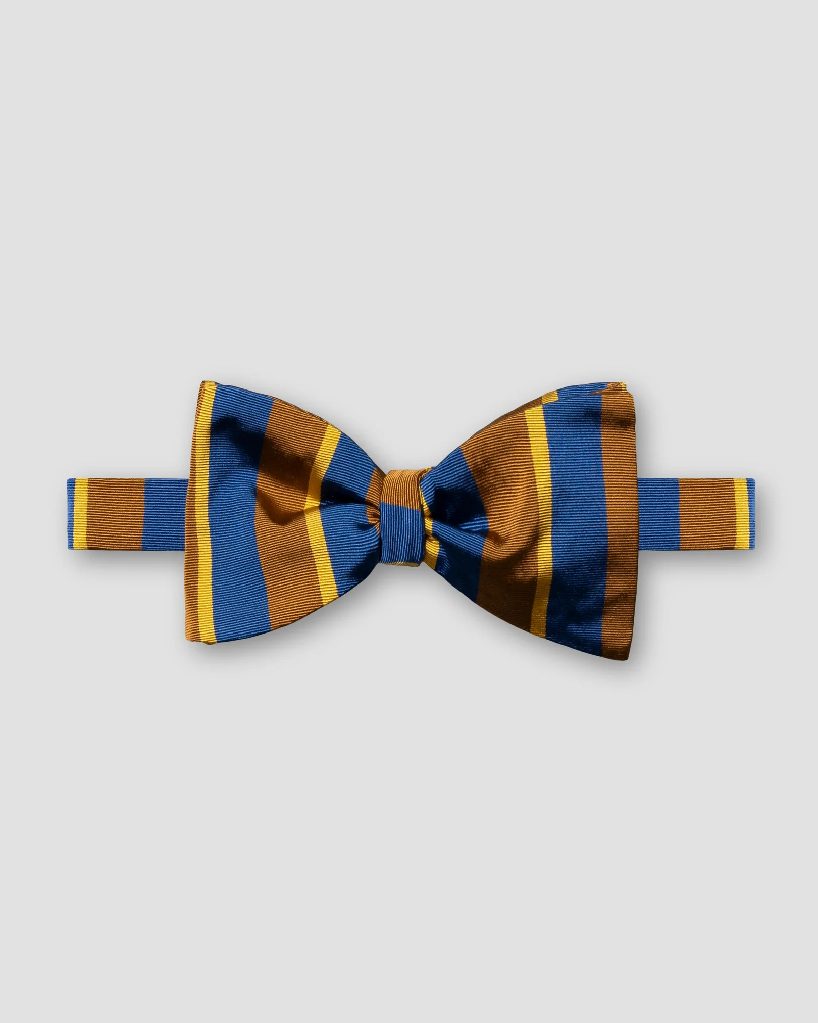 Eton - striped cotton silk bow tie self tied