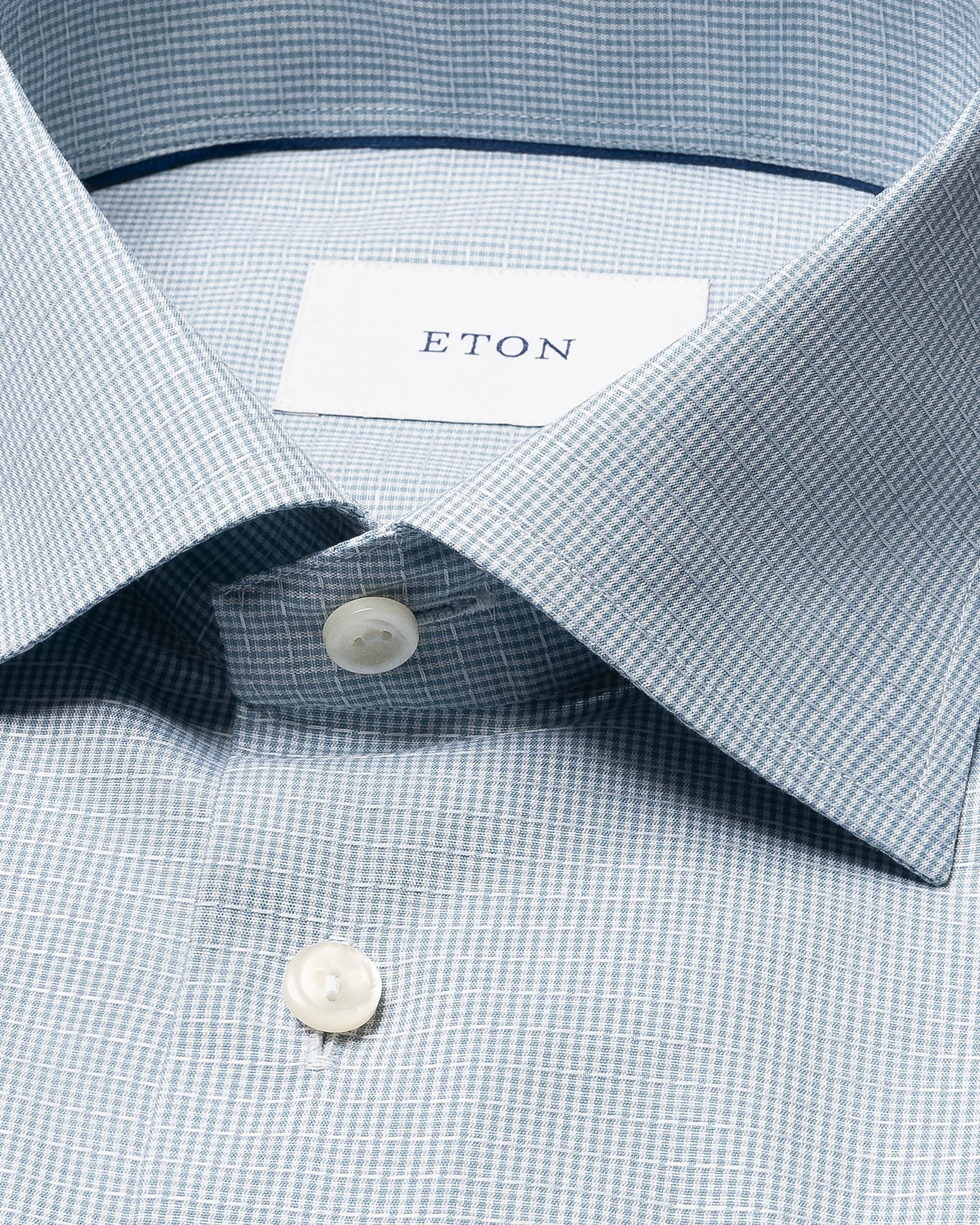 Eton - mid blue semi solid signature dobby shirt