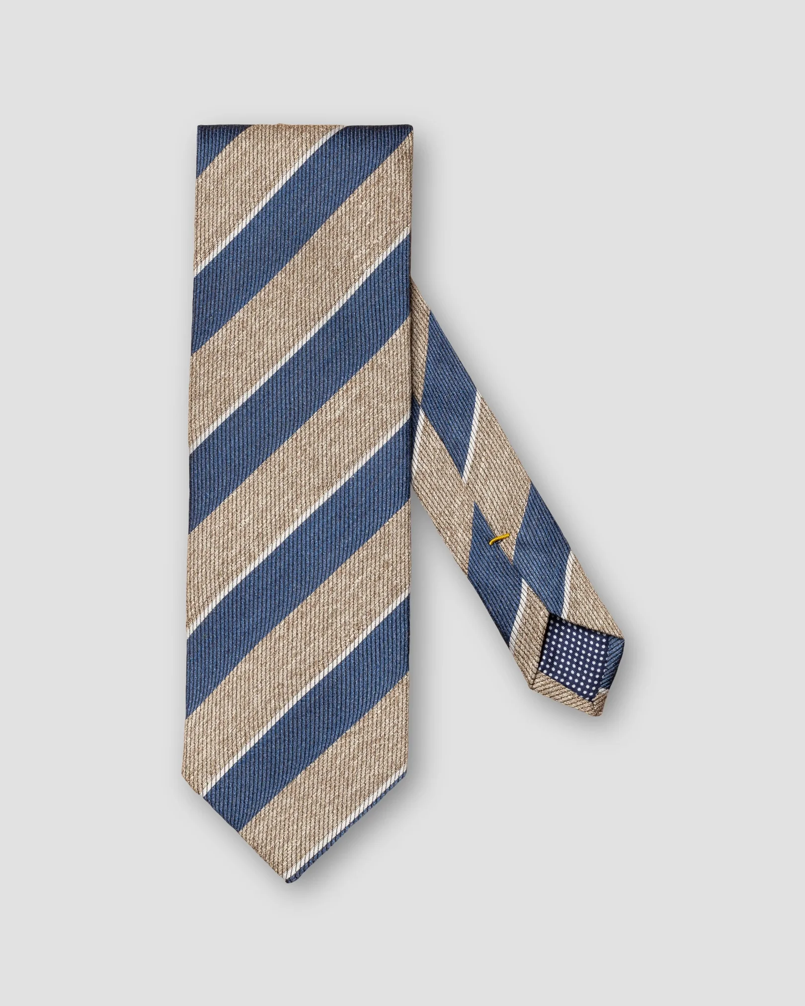 Eton - blue striped cotton silk linen tie aw