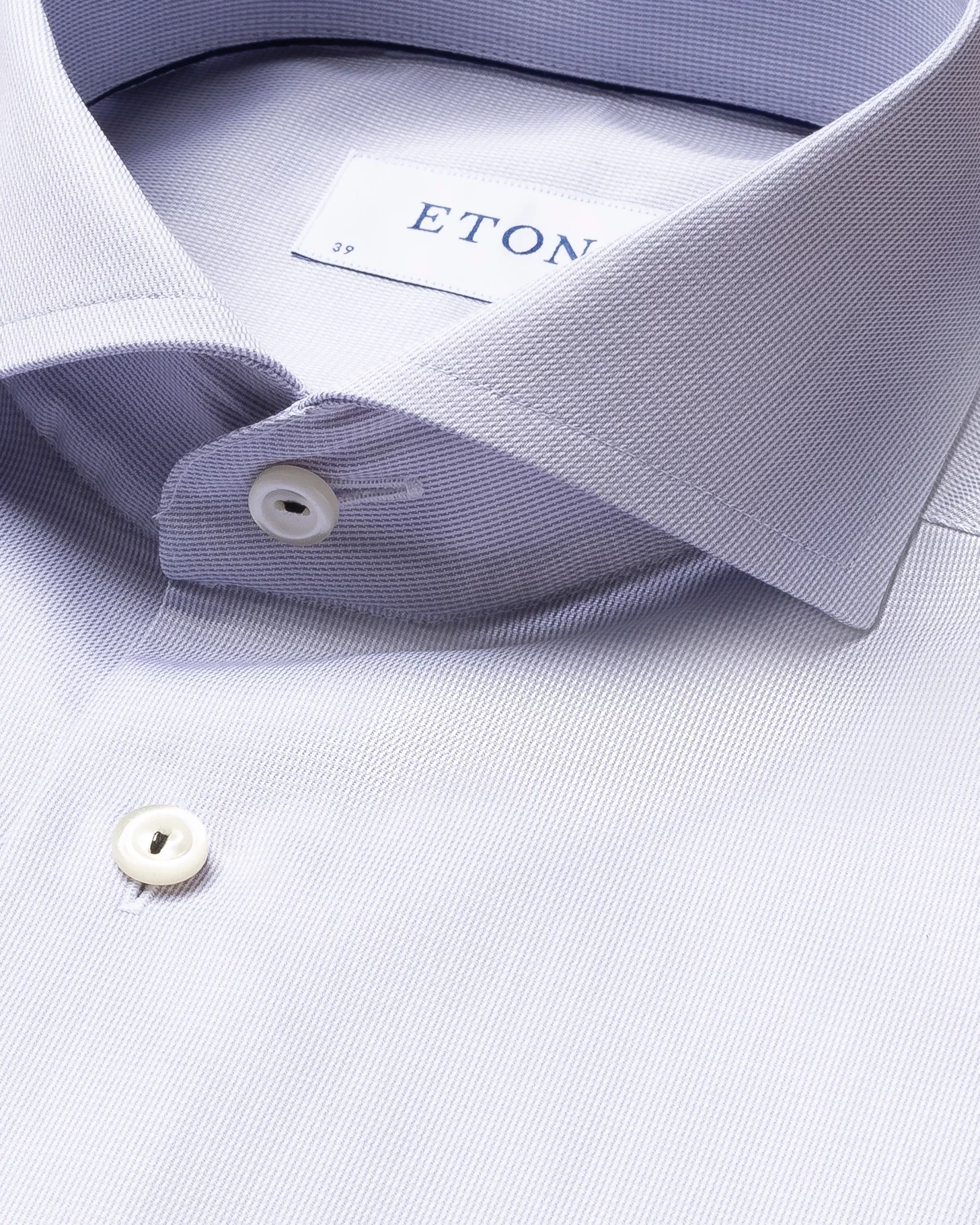 Eton - light grey royal twill shirt extreme cut away