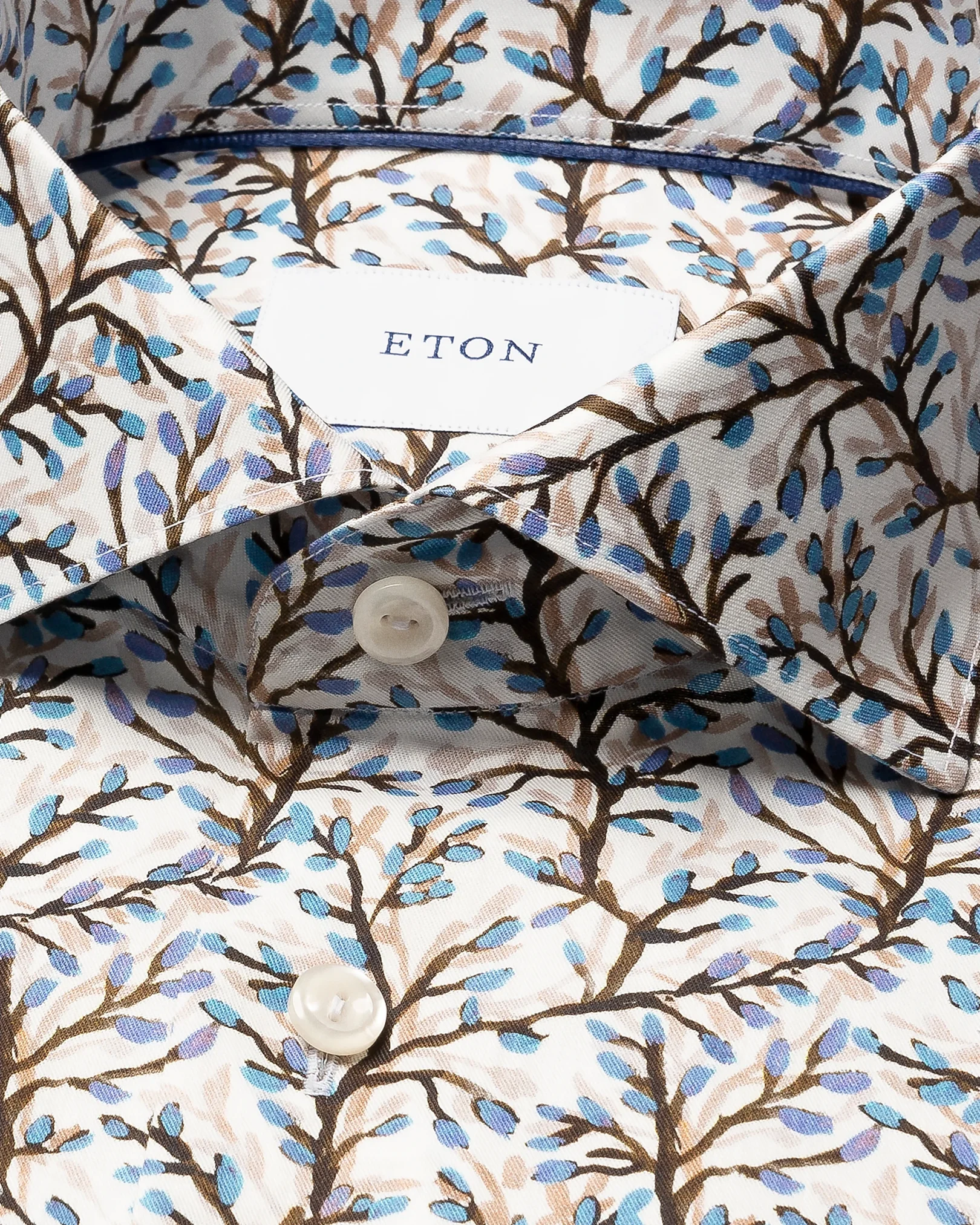 Eton - brown floral print shirt