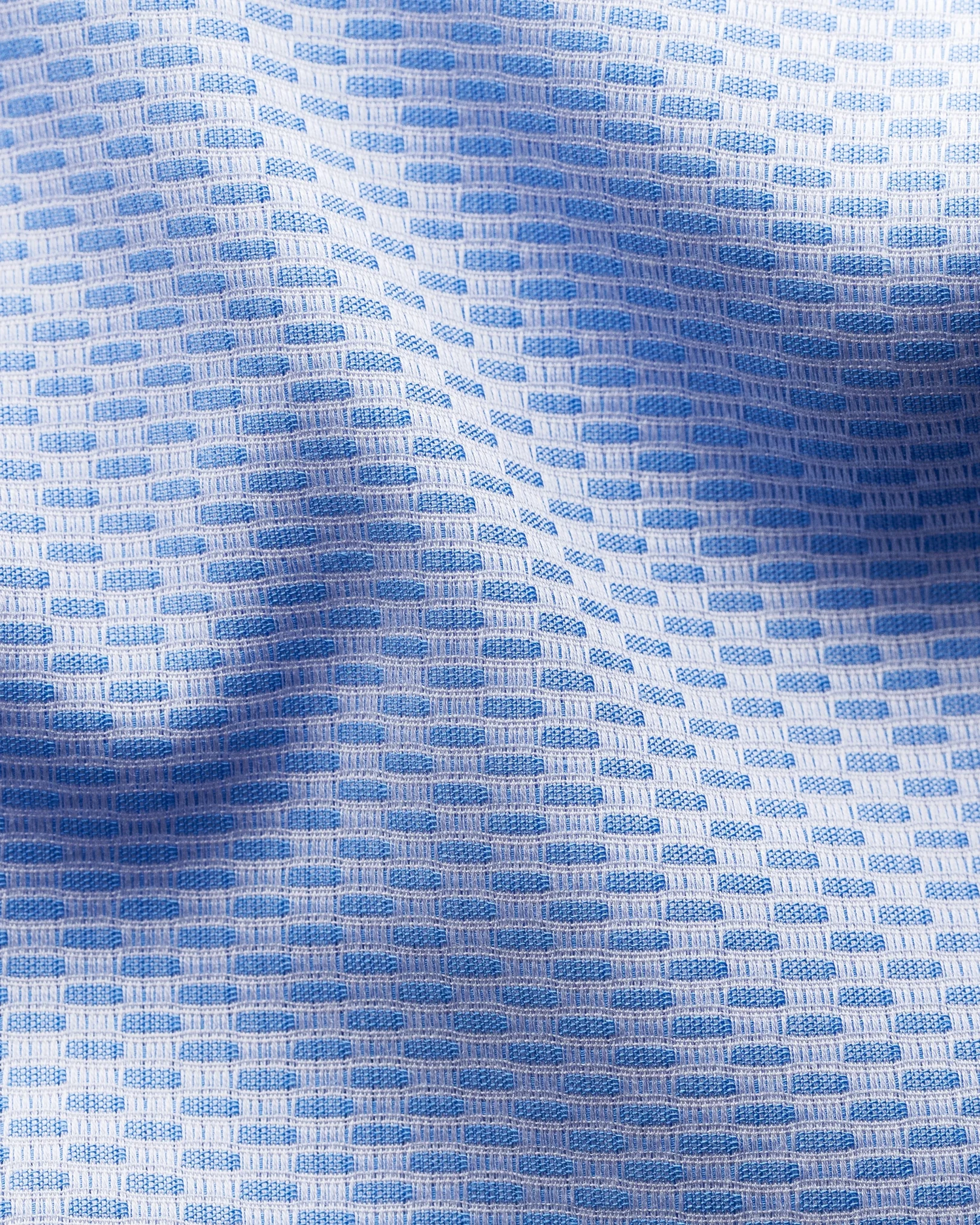 Eton - light blue textured twill shirt cut away
