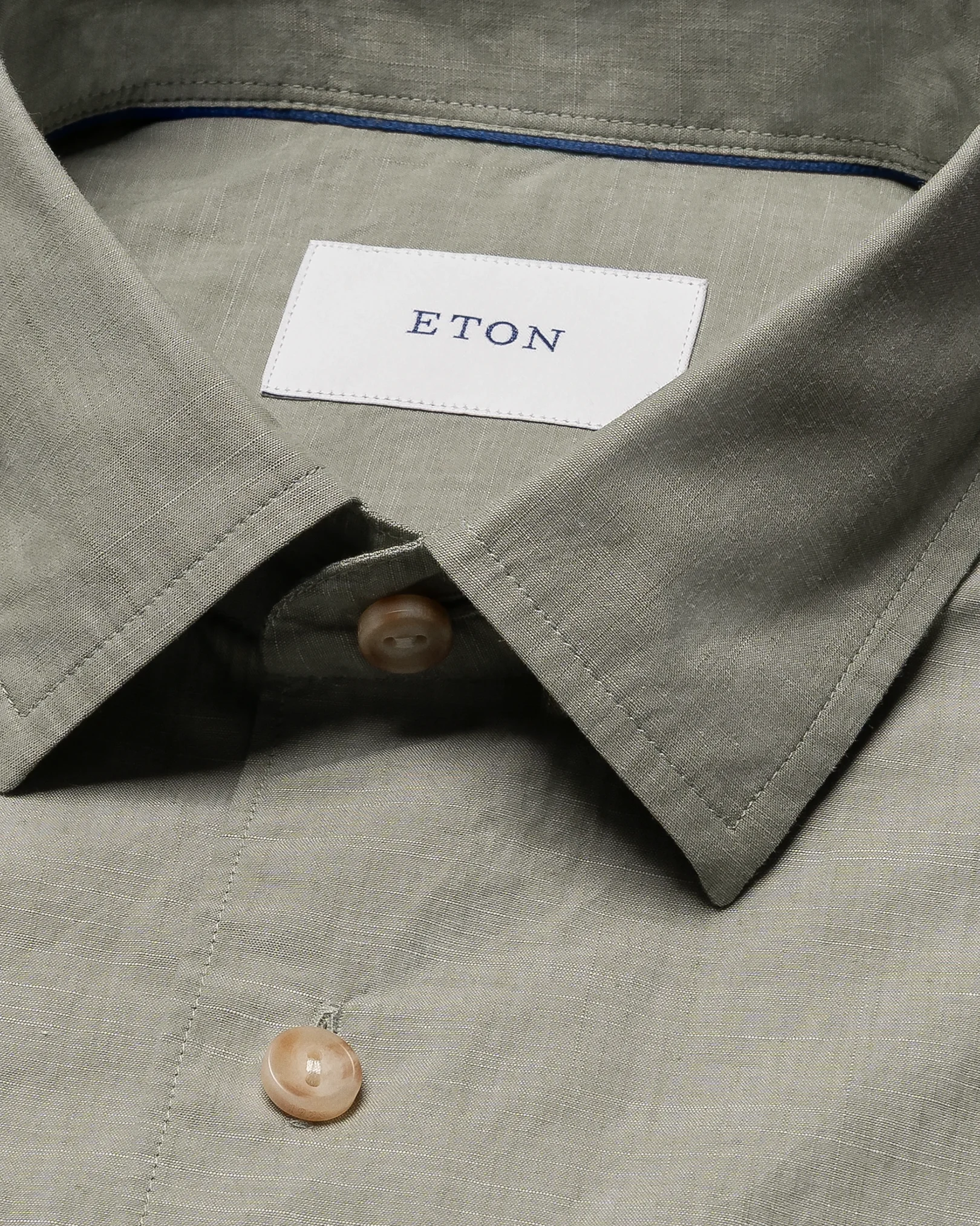 Eton - dark green solid chambray shirt 261