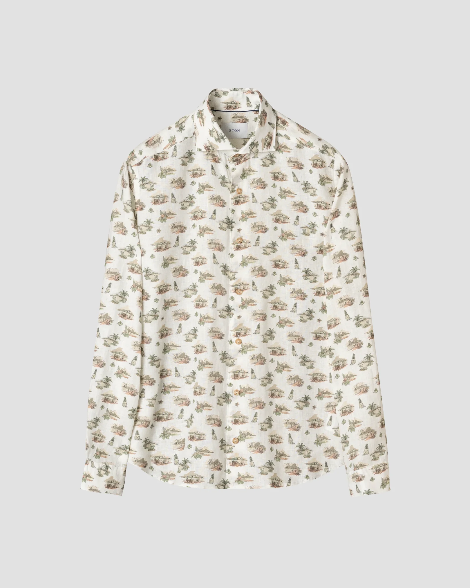 Eton - Motif Print Linen Shirt