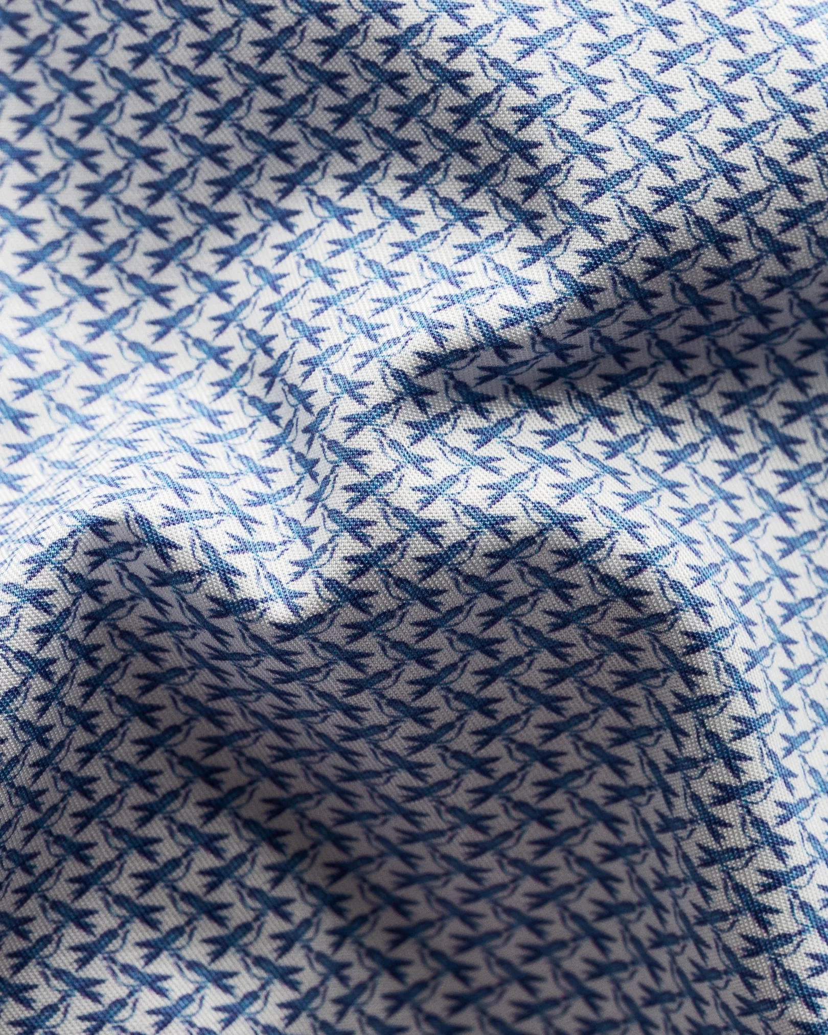 Eton - blue bird print signature twill shirt