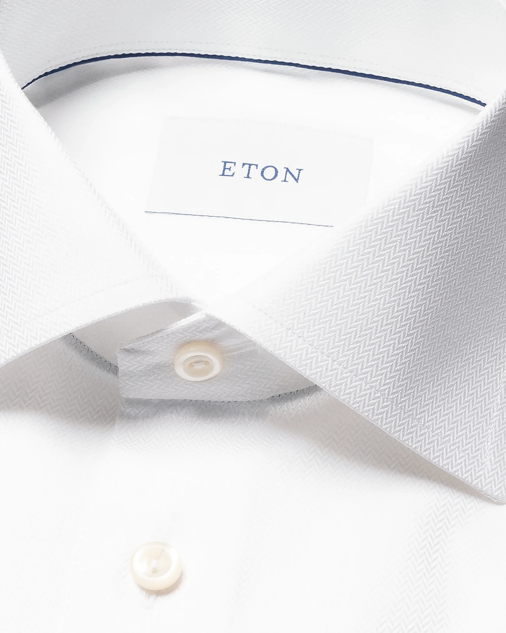 Eton - white herringbone signature twill shirt