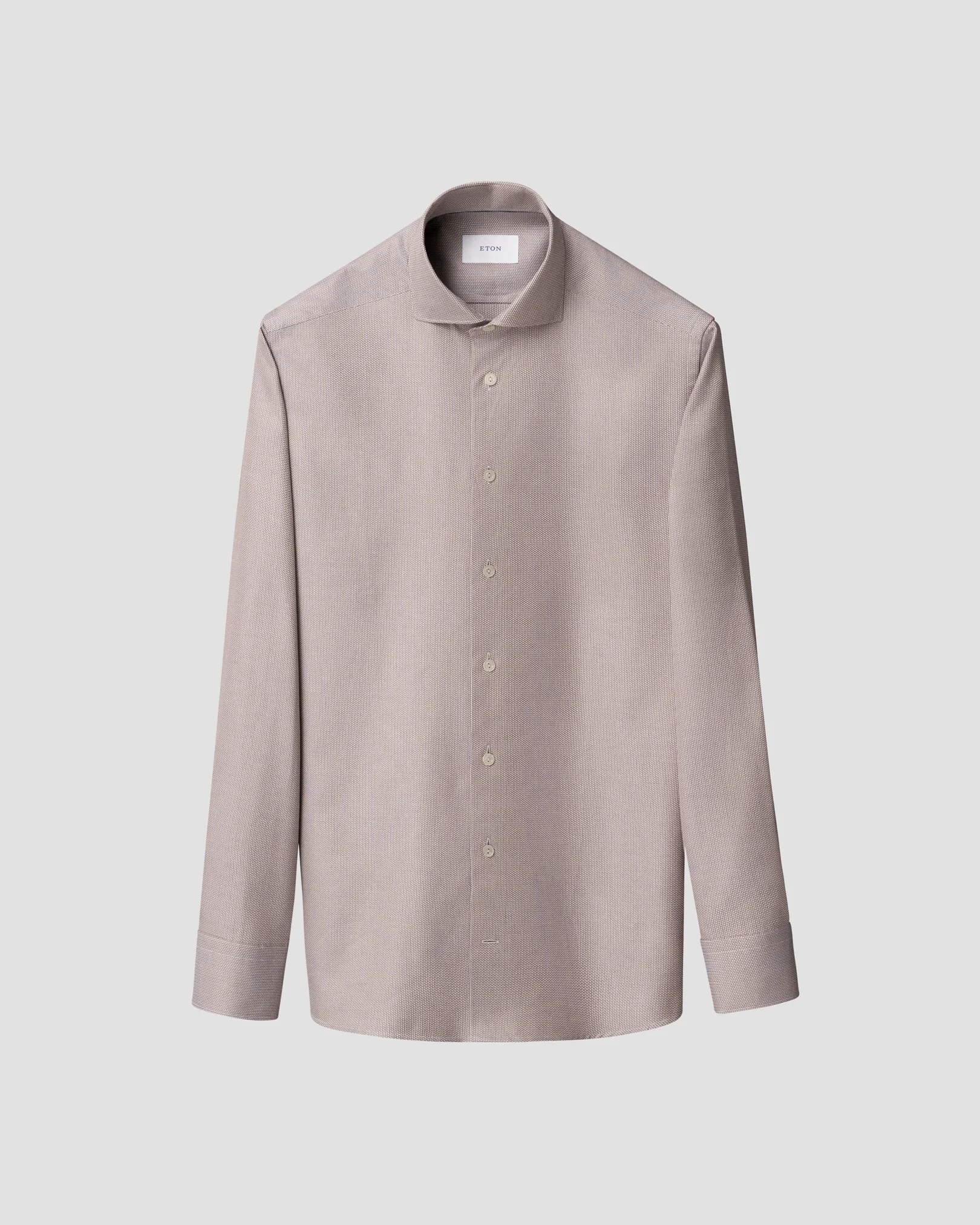 Eton - brown semi solid dobby shirt