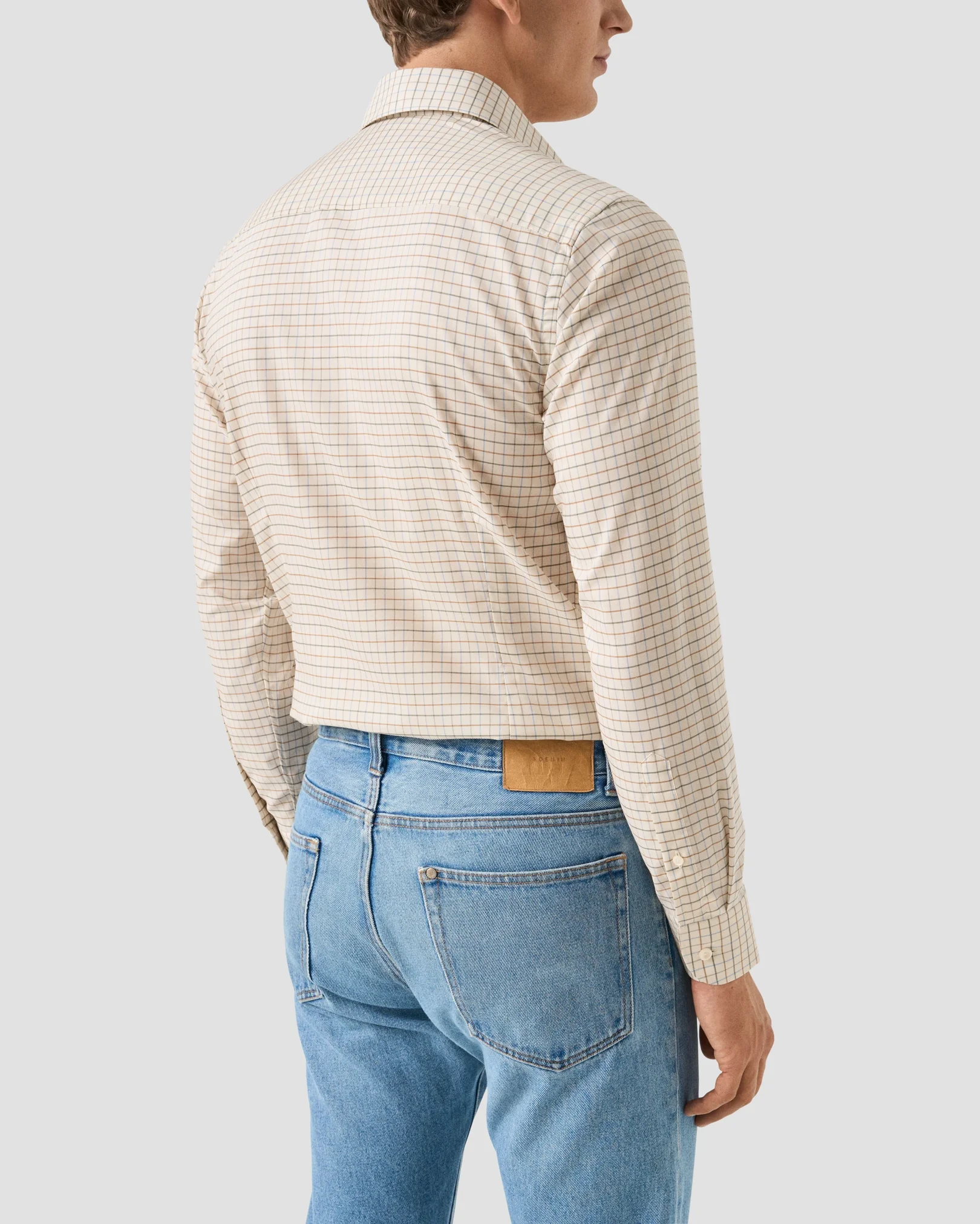 Eton - mid green check signature flannel shirt