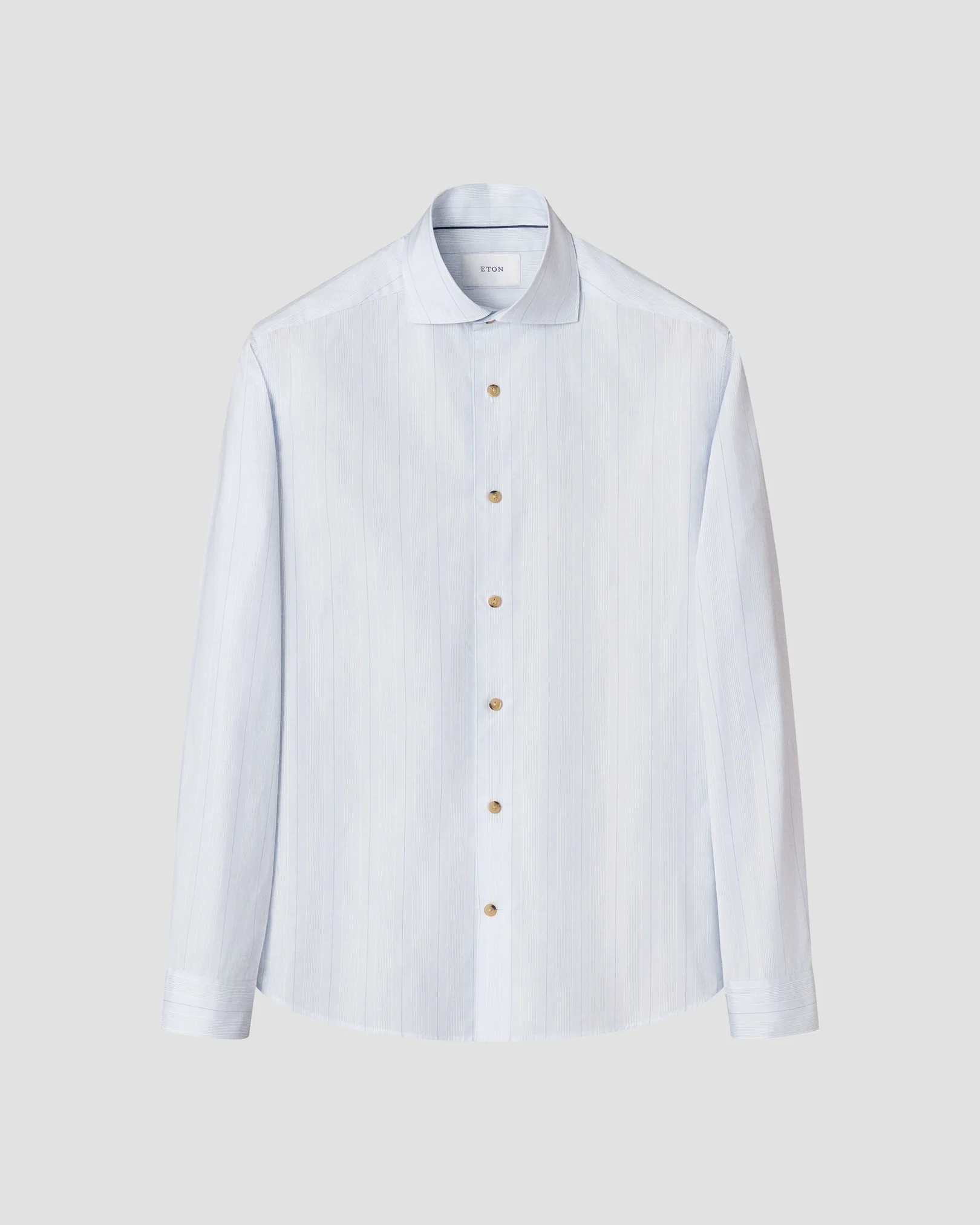 Eton - light blue multi striped lighweight poplin shirt