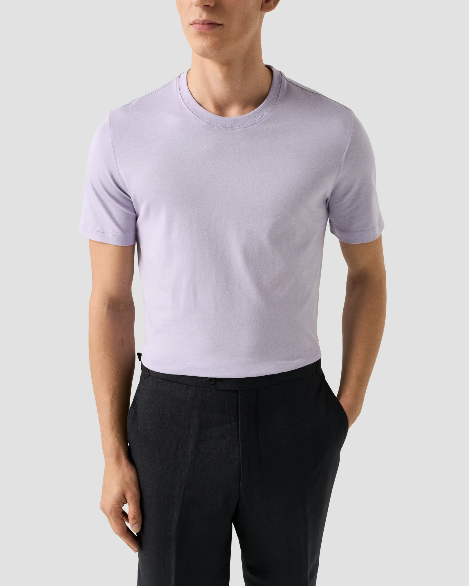 Eton - light purple single jersey supima t shirt