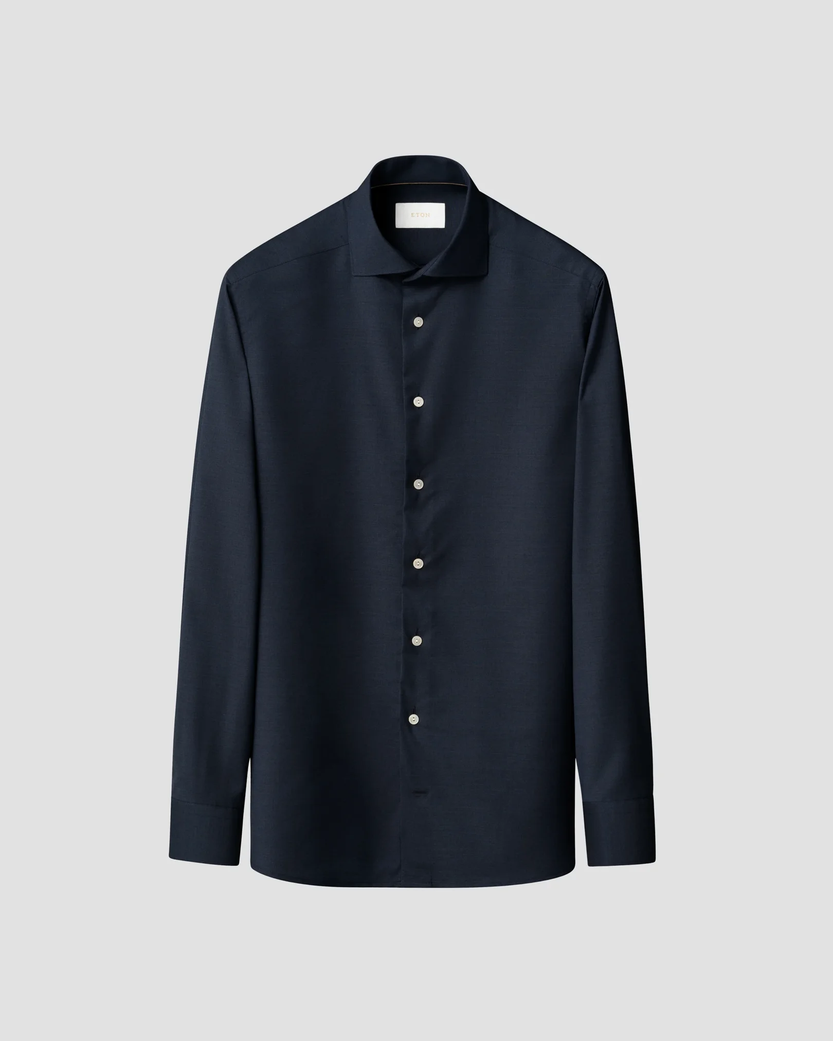 Eton - navy blue solid merino shirt