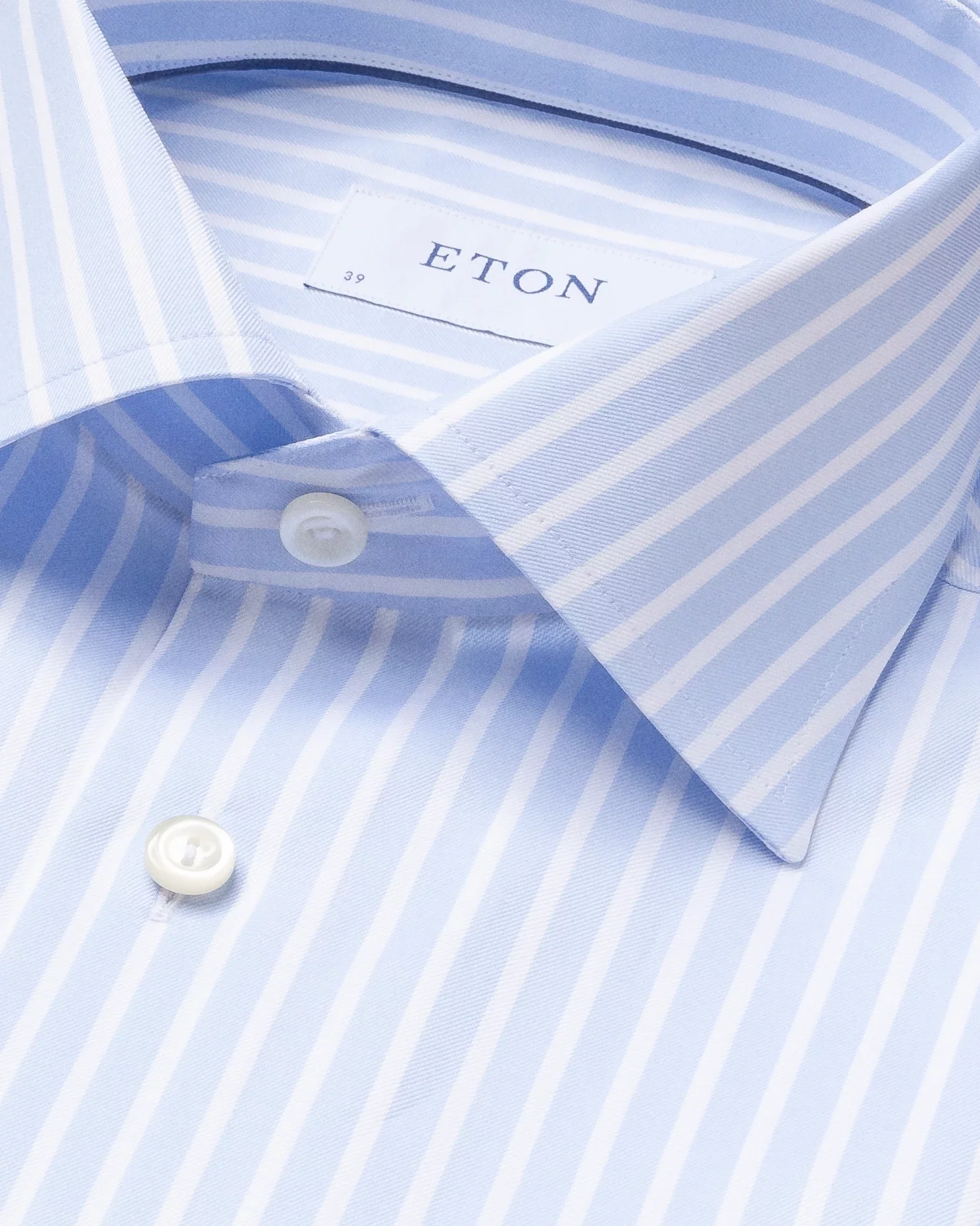 Eton - light blue bengal striped twill shirt