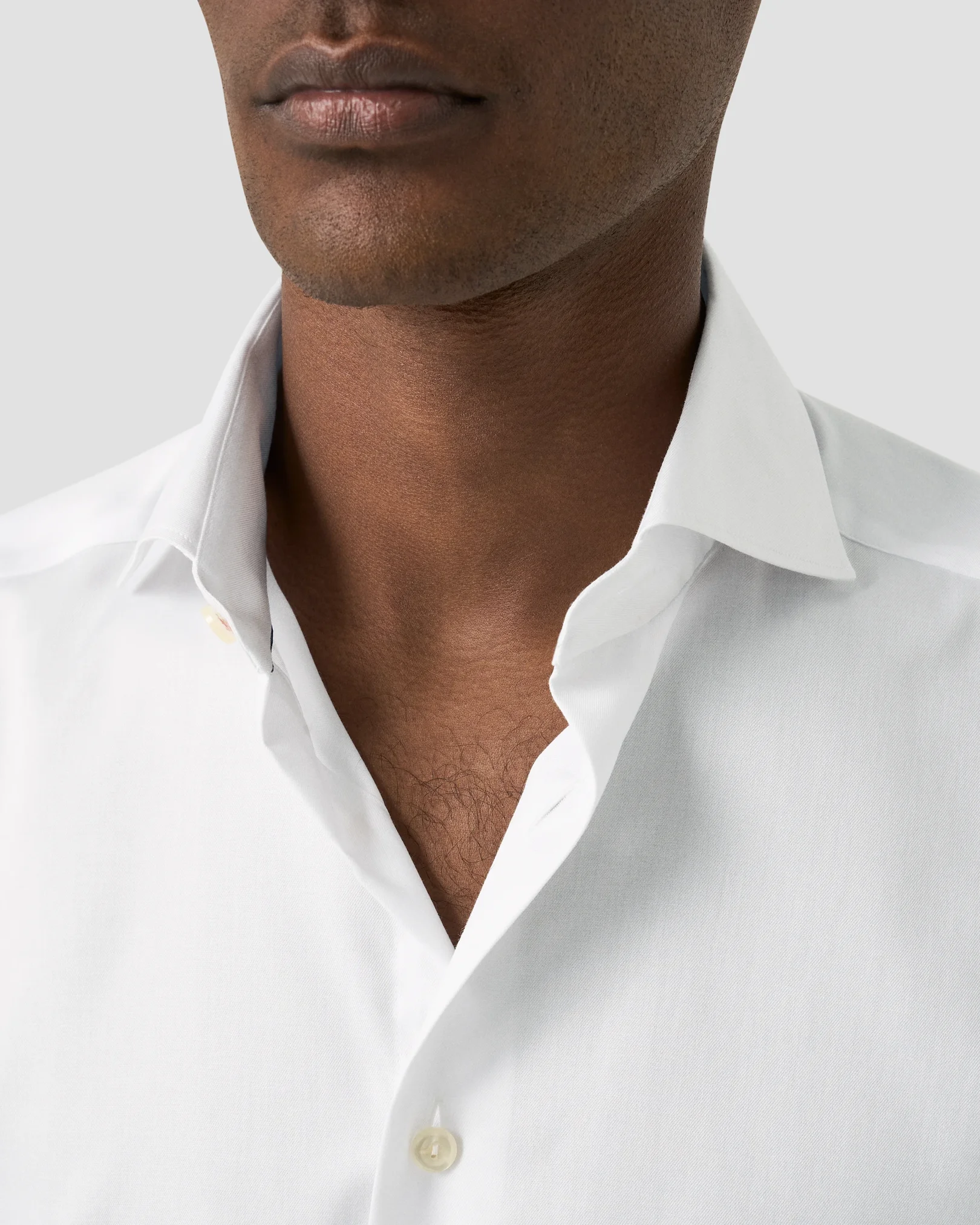 Eton - white signature twill wide spread rounded